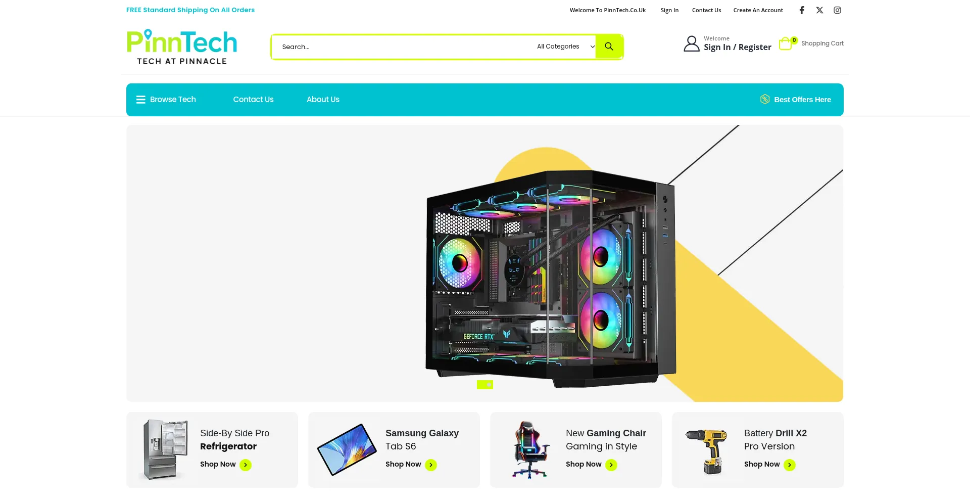 Website screenshot of Pinntech.co.uk