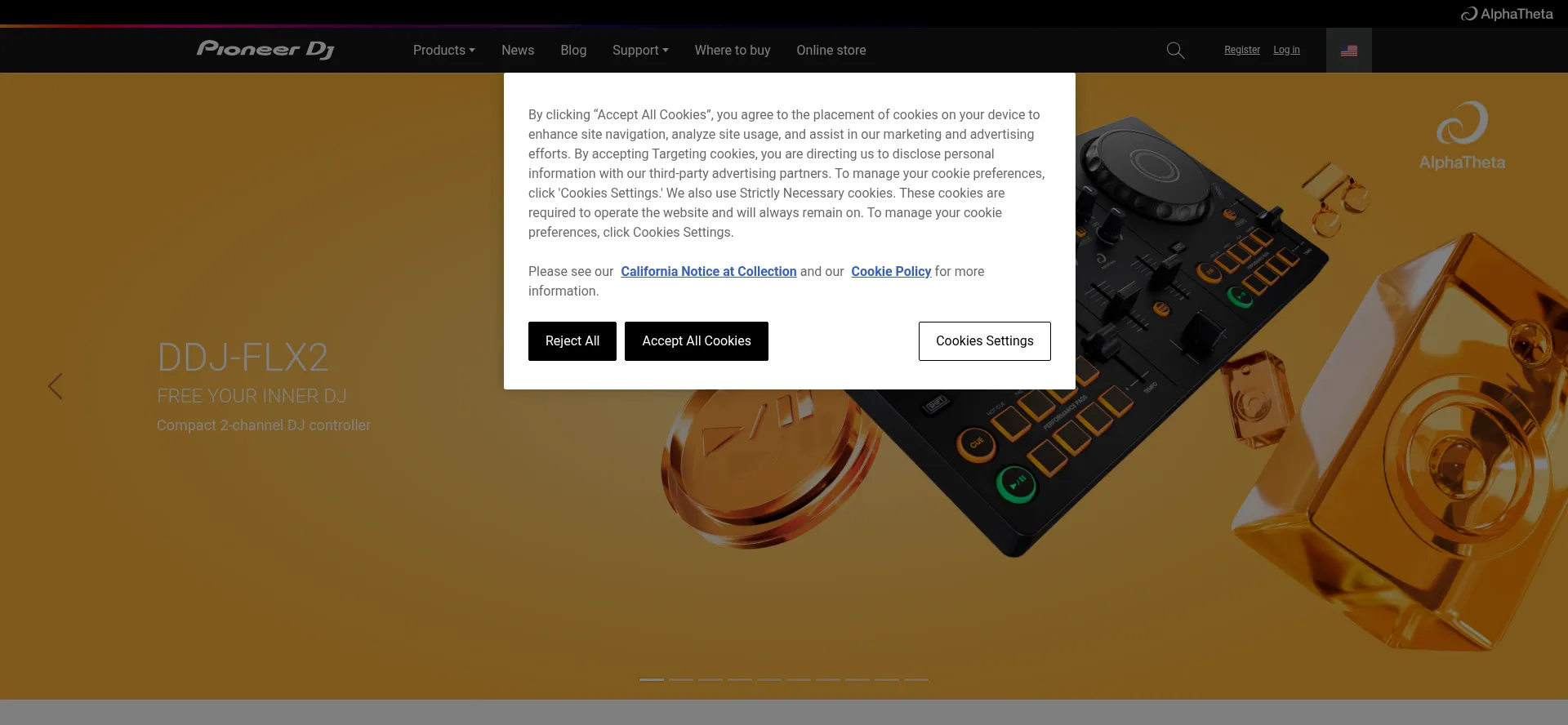 Pioneerdj.com Screenshot