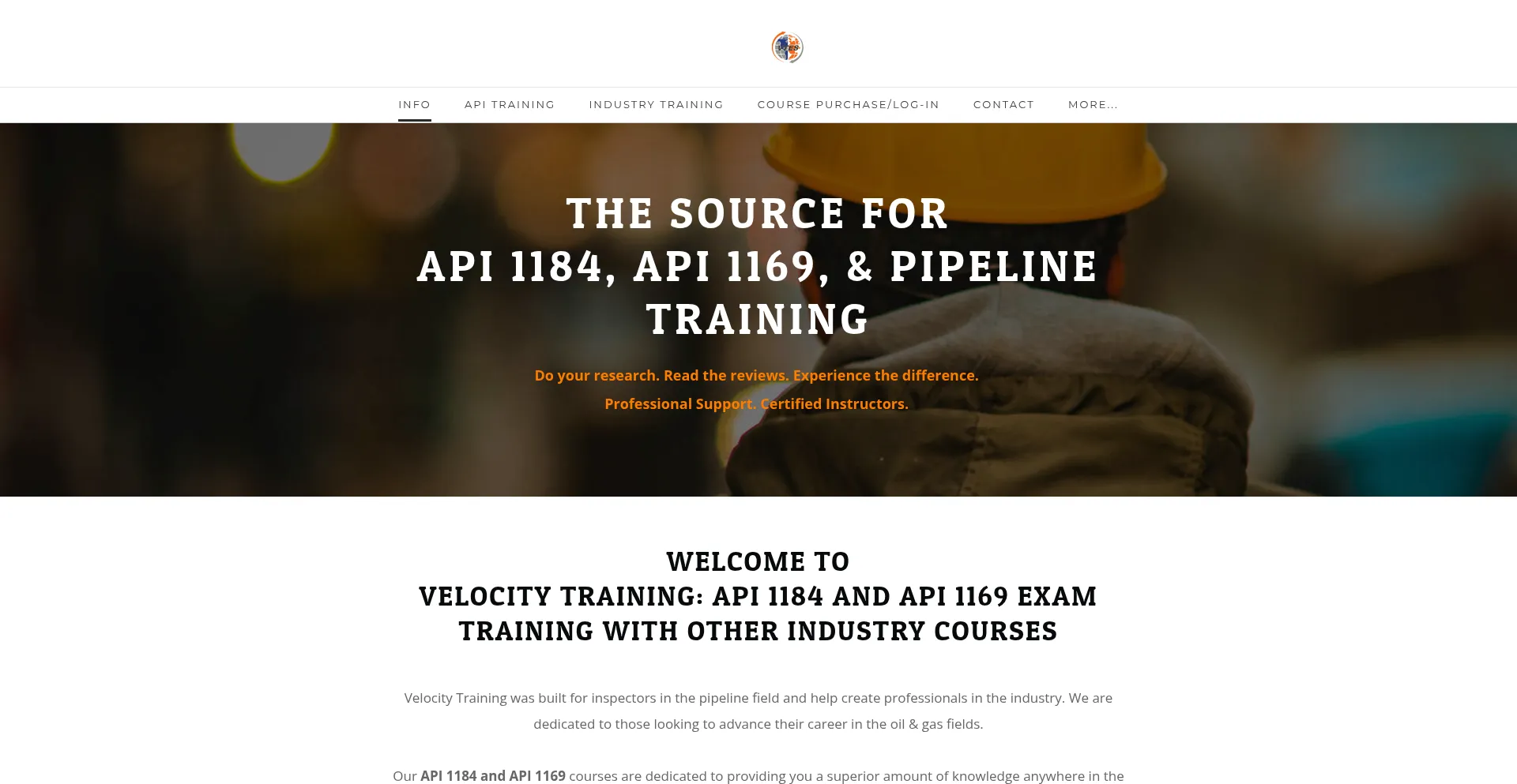 Website screenshot of Pipelinecourses.com