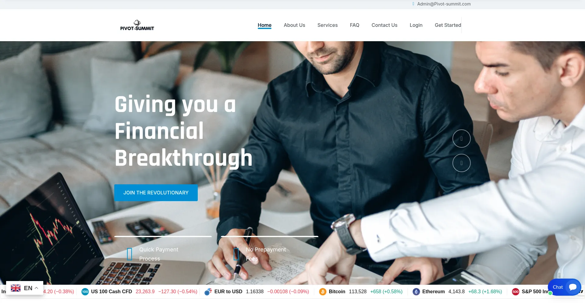 Website screenshot of Pivot-sumit.info