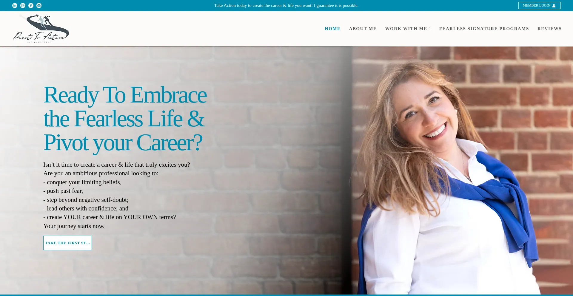 Website screenshot of Pivottoaction.com