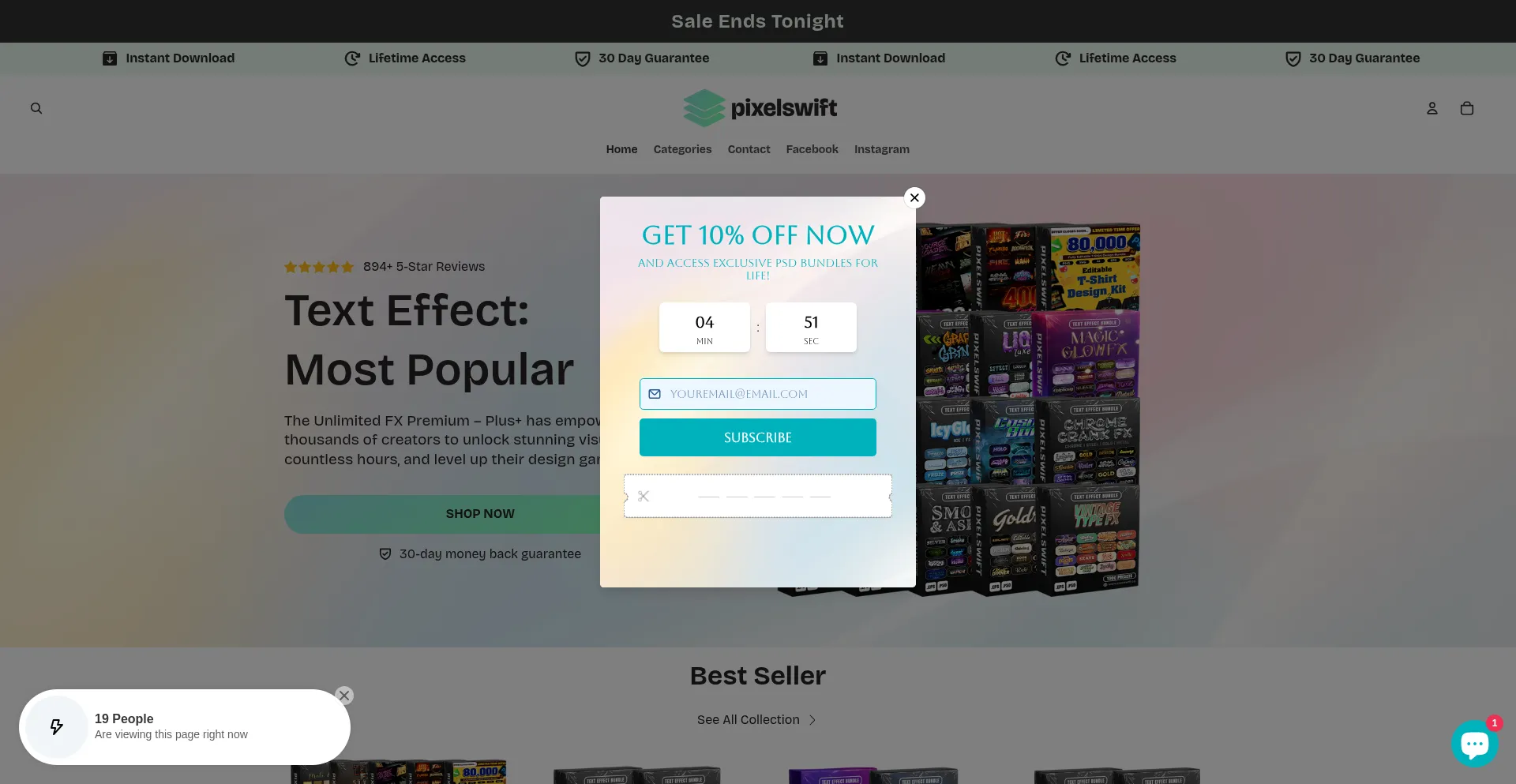 Website screenshot of Pixelswift.co