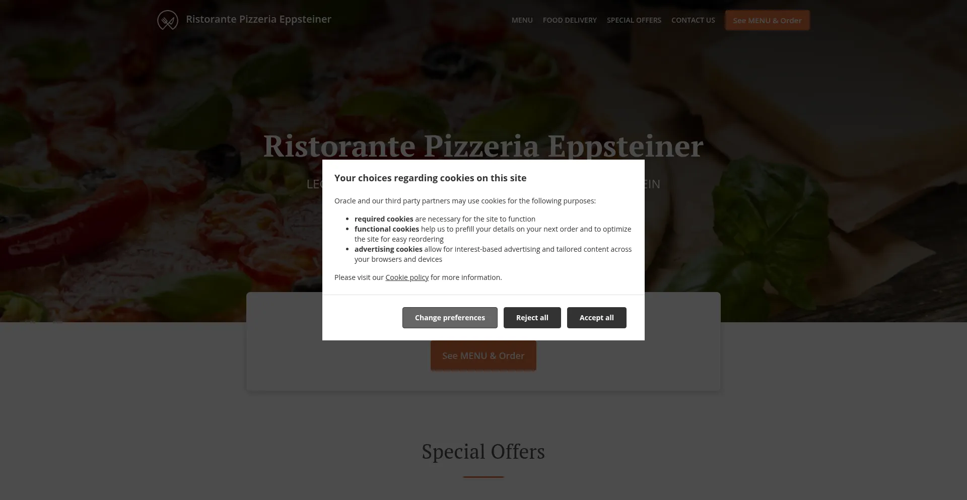 Website screenshot of Pizzeria-eppsteiner.de