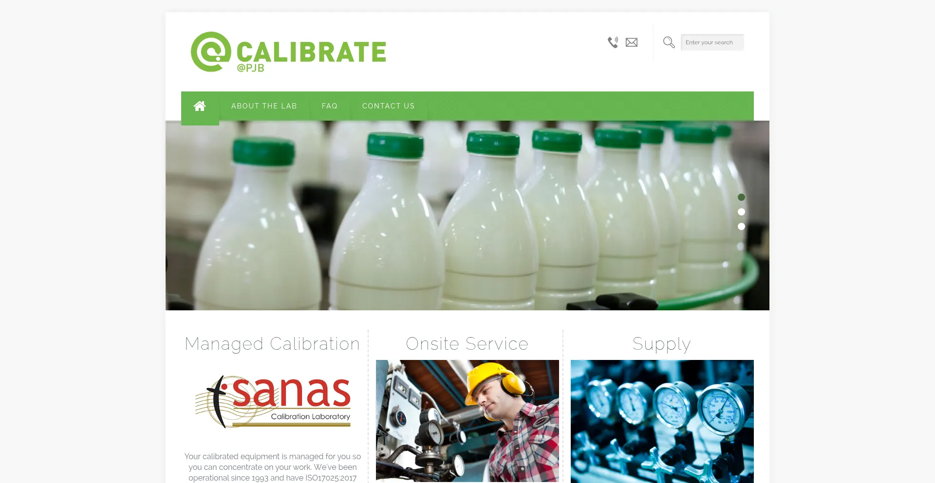 Website screenshot of Pjb.co.za