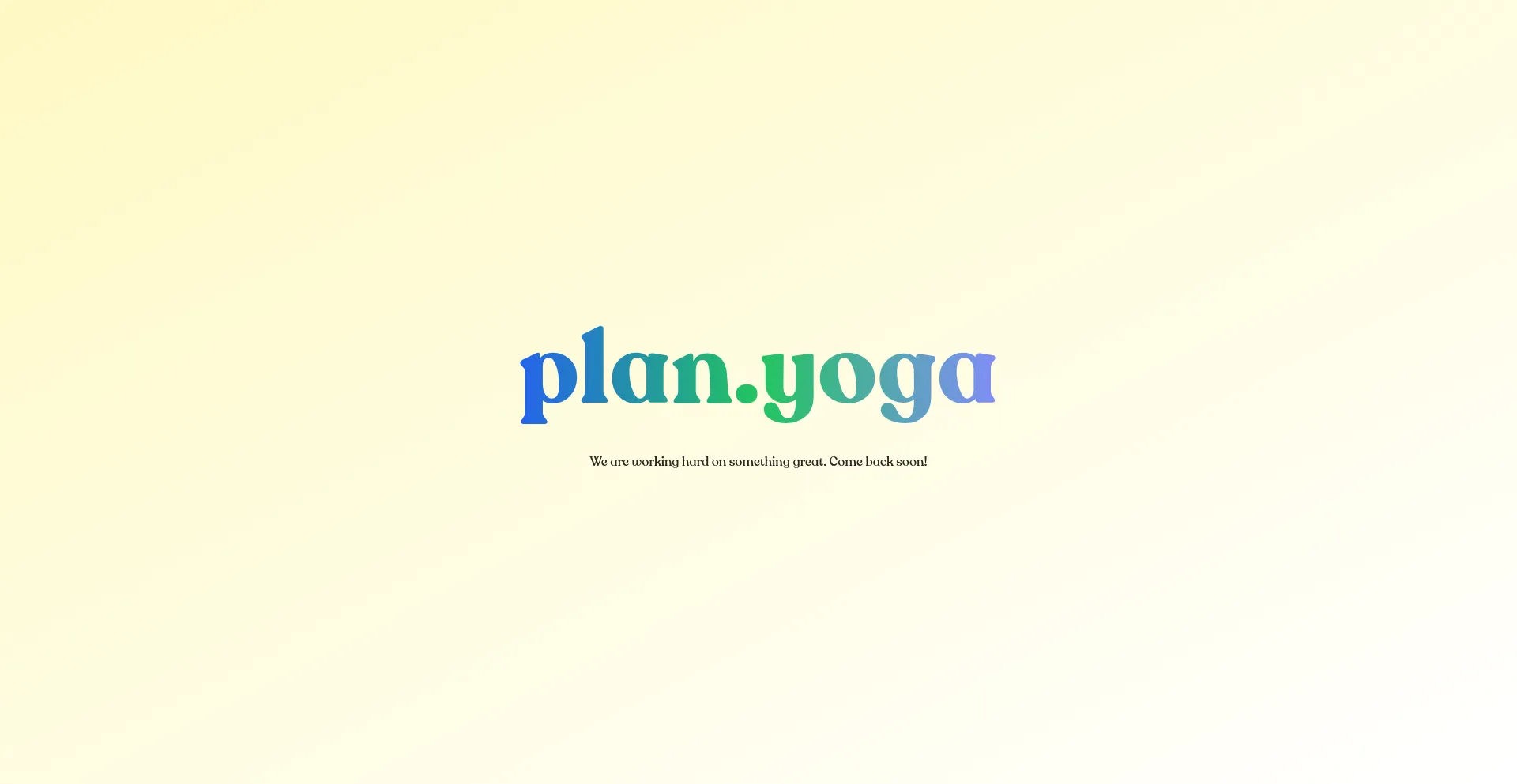 Website screenshot of Plan.yoga
