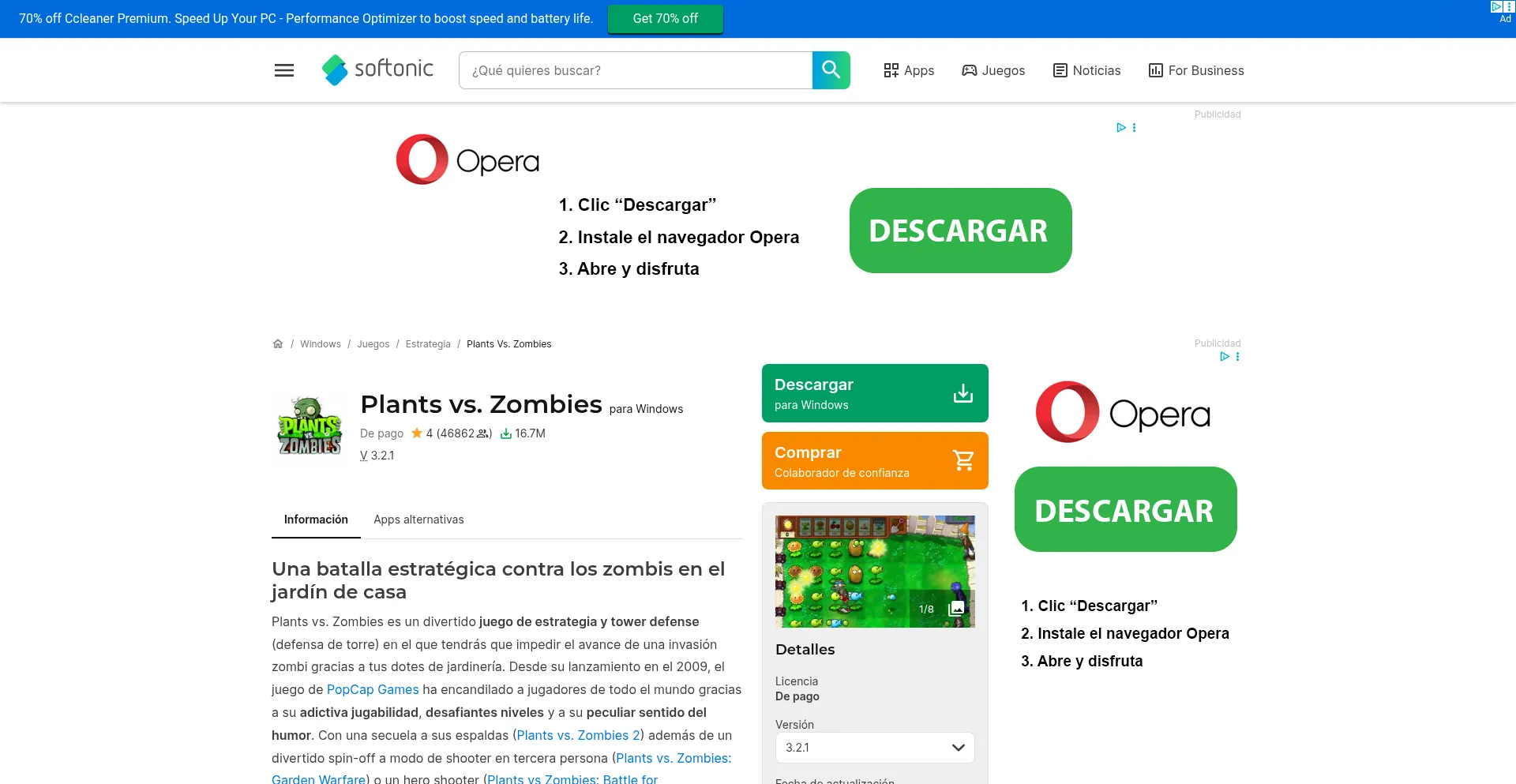 Plants-v-zombies.softonic.com est-il Sûr et Fiable ?