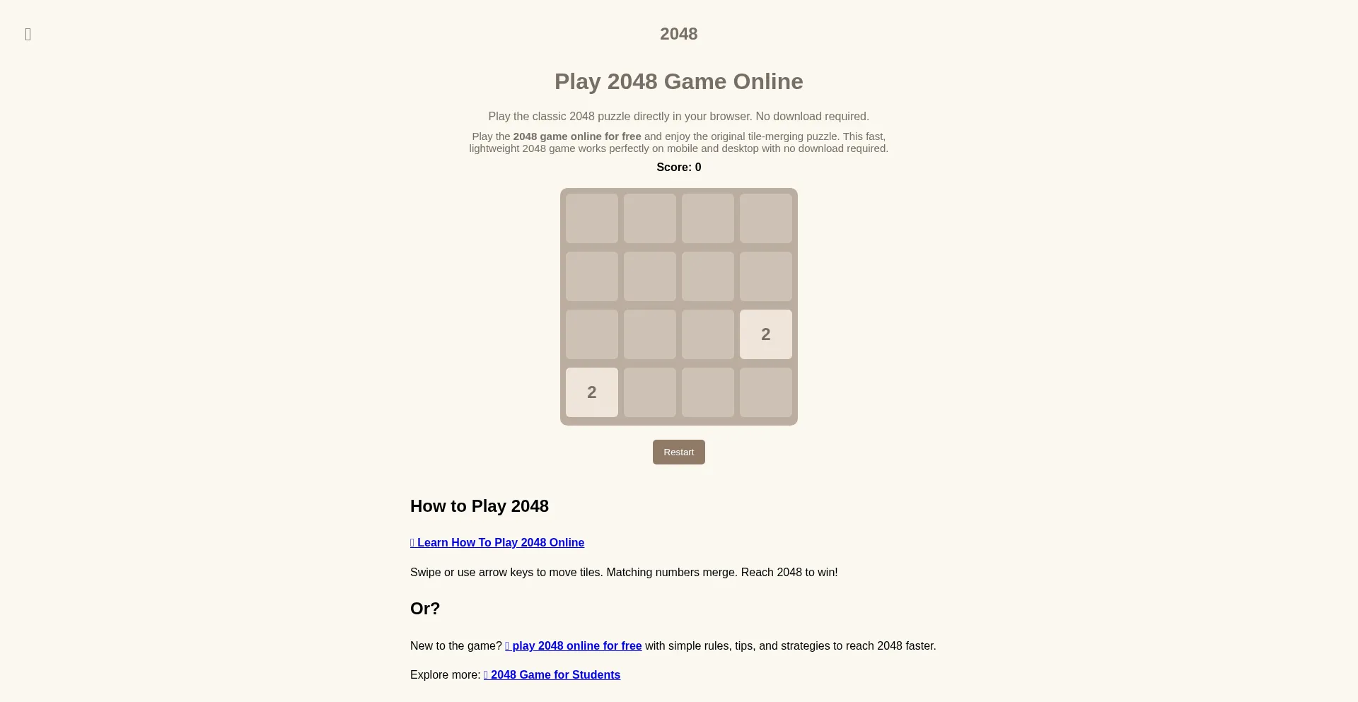 Play2048.games