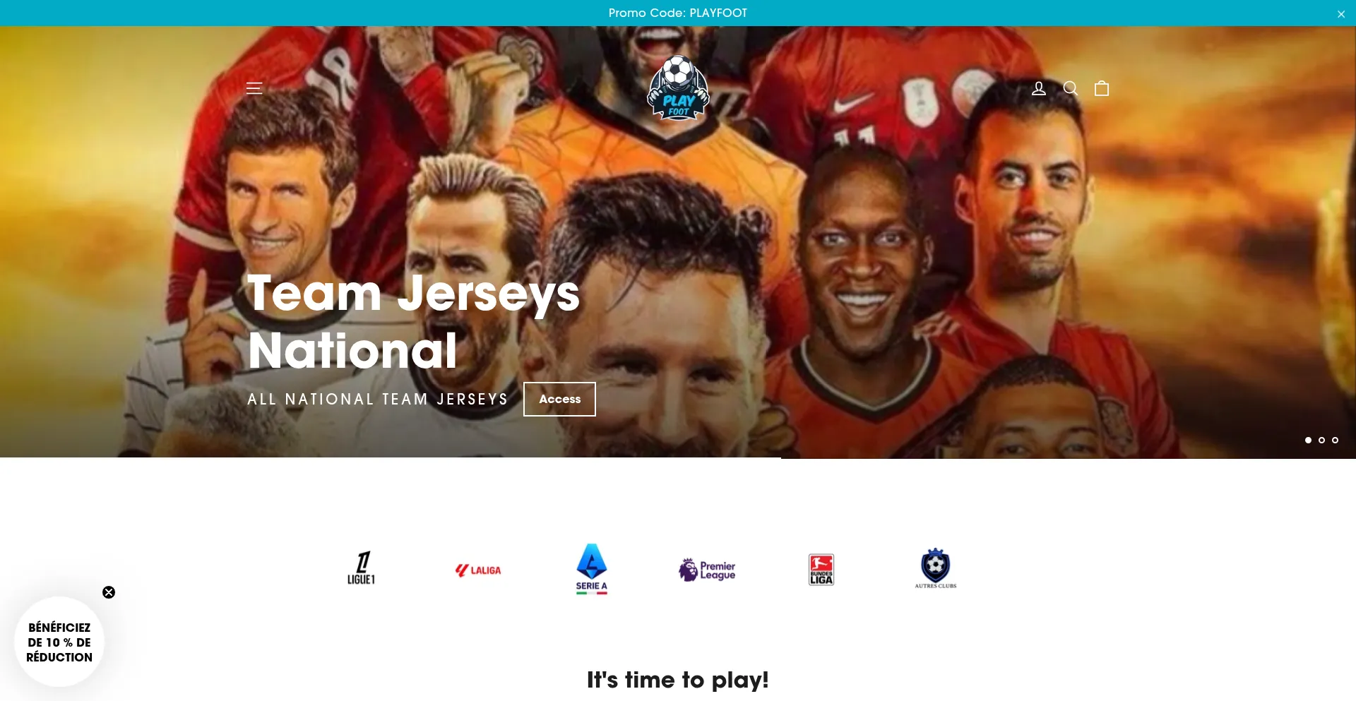 Website screenshot of Play-foot.fr