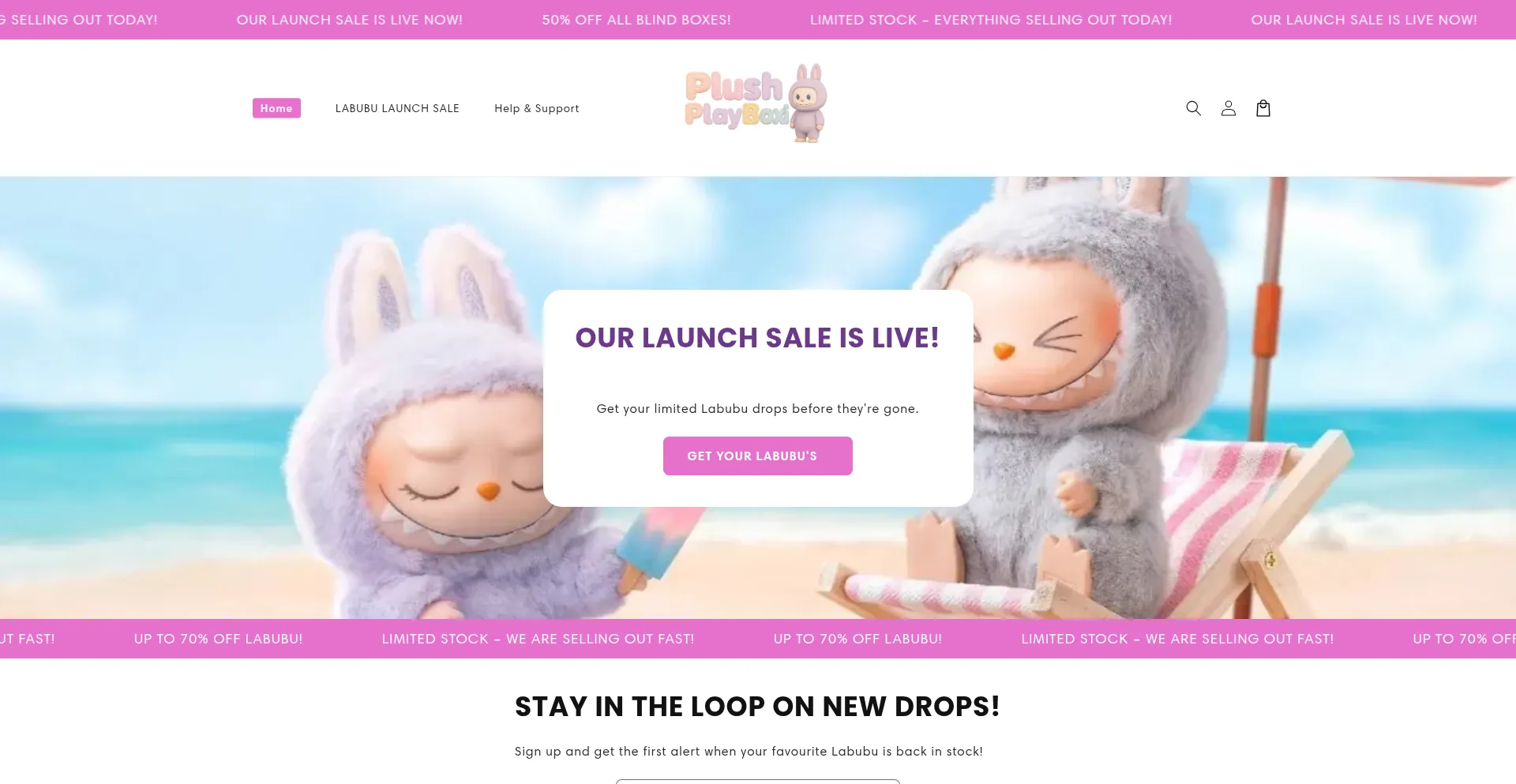 Website screenshot of Playboxi.shop