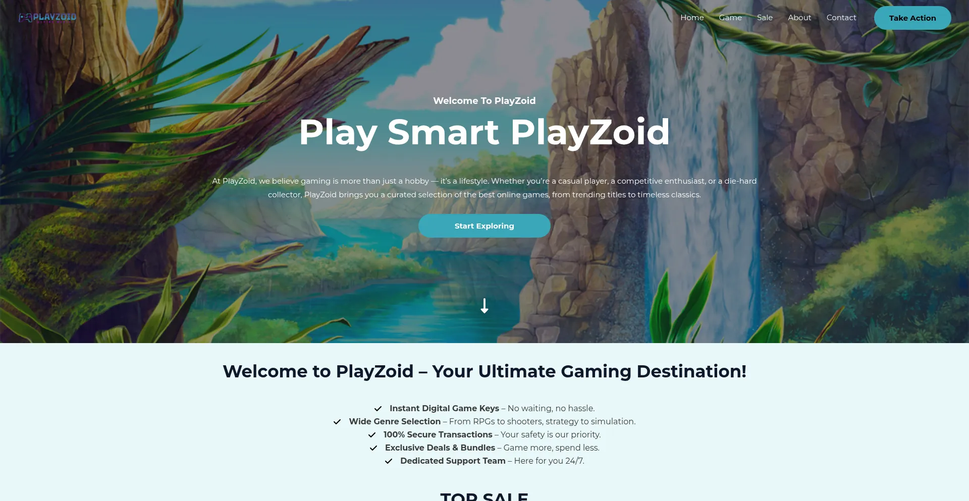 Website screenshot of Playzoid.live