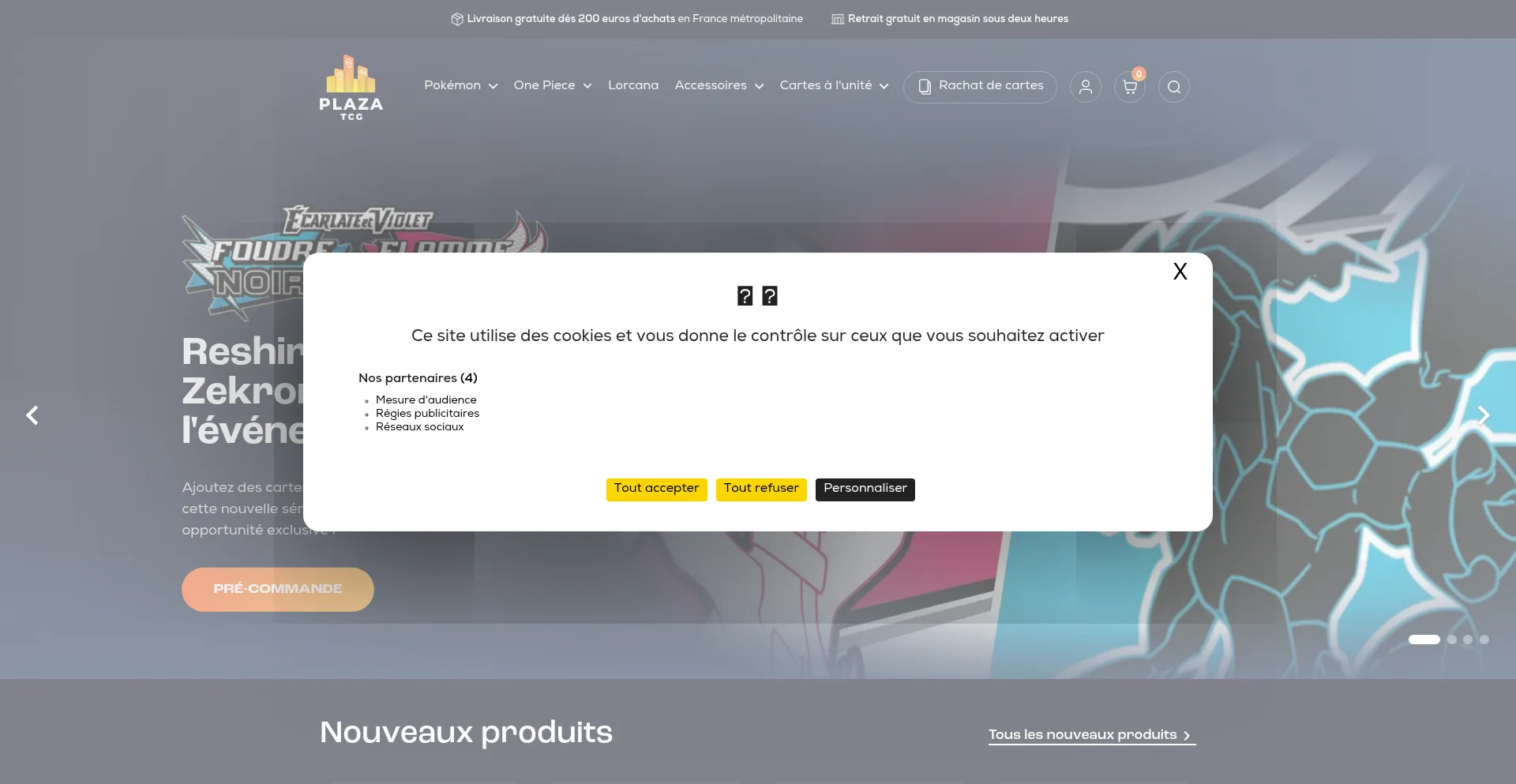 Website screenshot of Plazatcg.com
