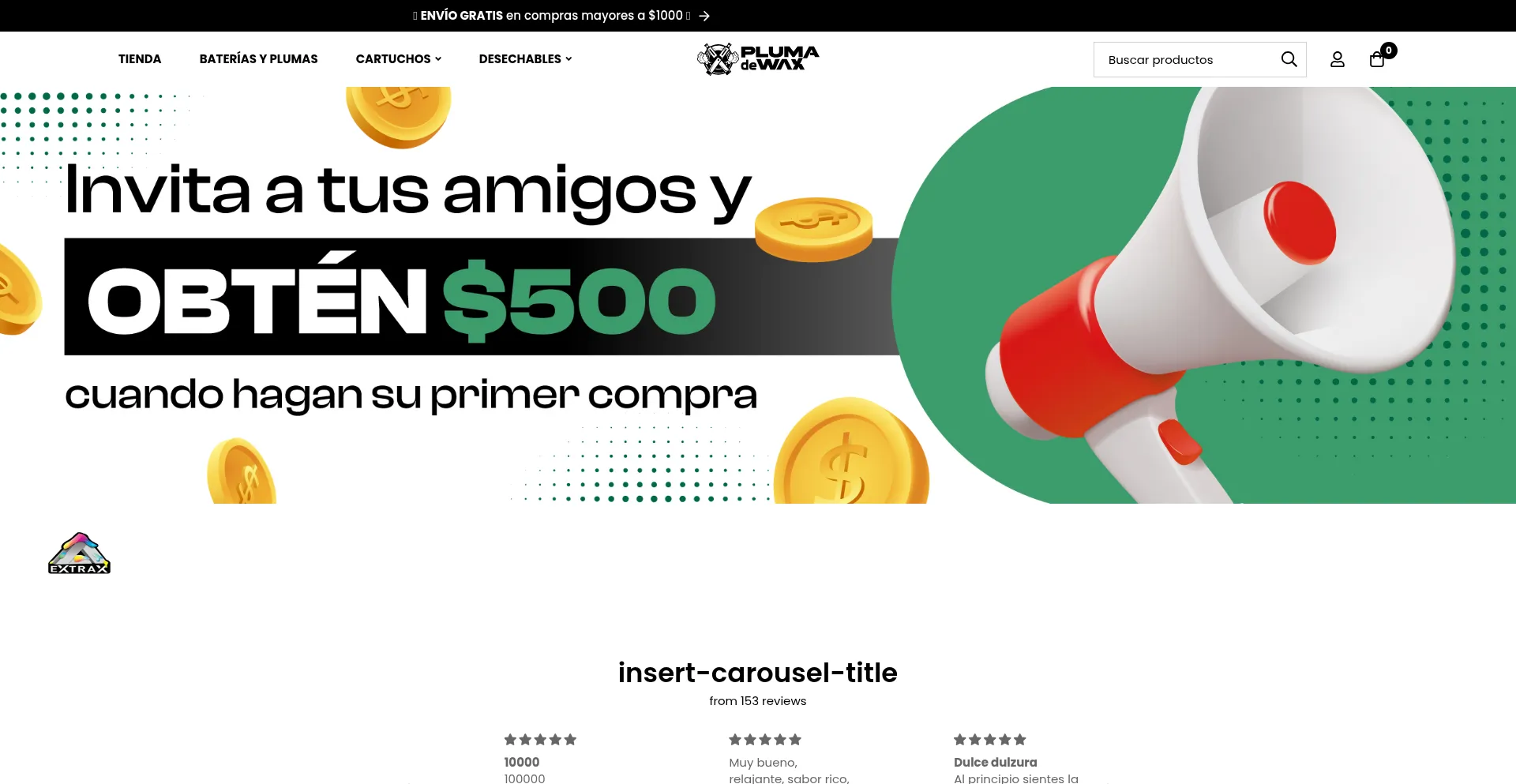 Website screenshot of Plumadewax.mx