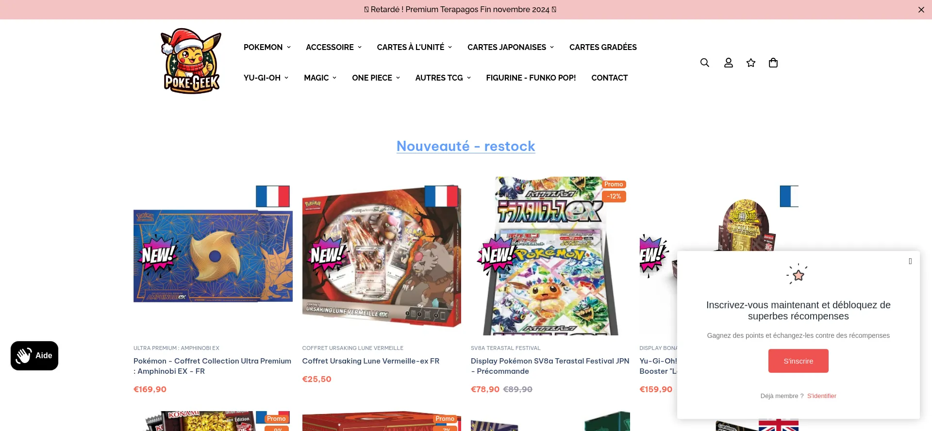 Website screenshot of Poke-geek.fr