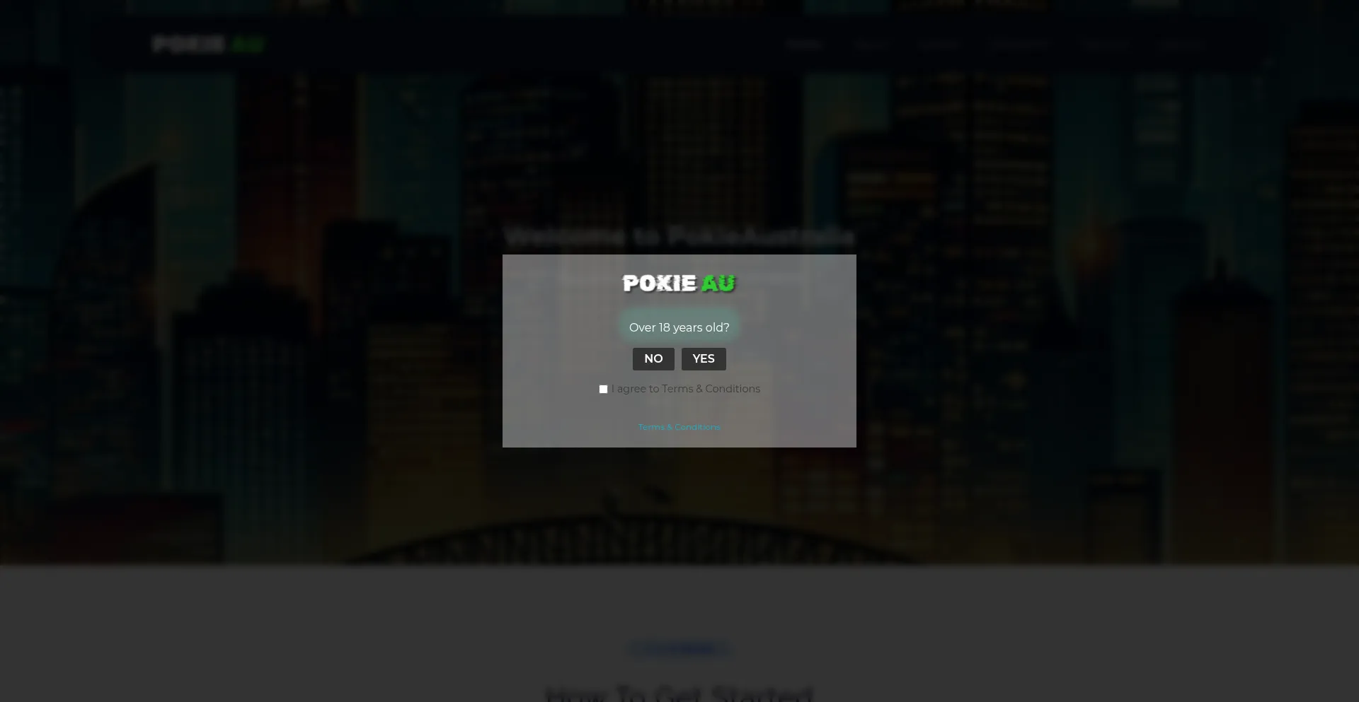 Website screenshot of Pokieaustralia.com