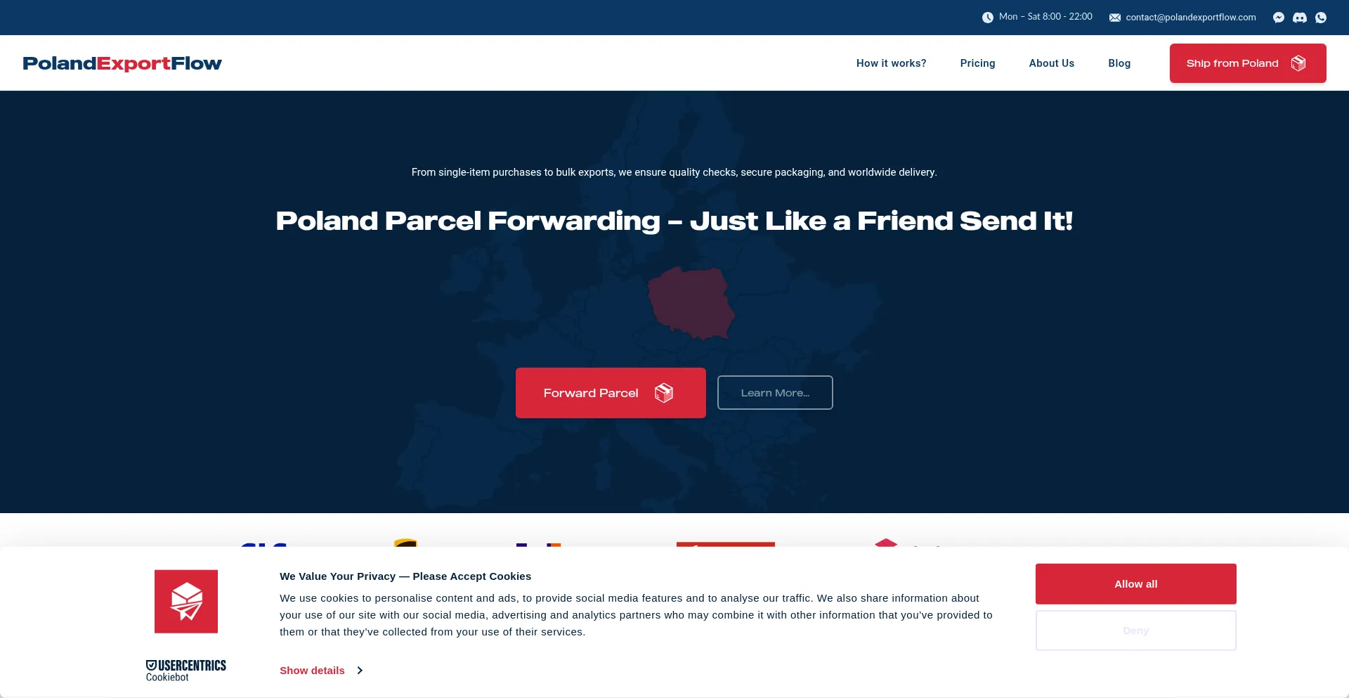 Website screenshot of Polandexportflow.com