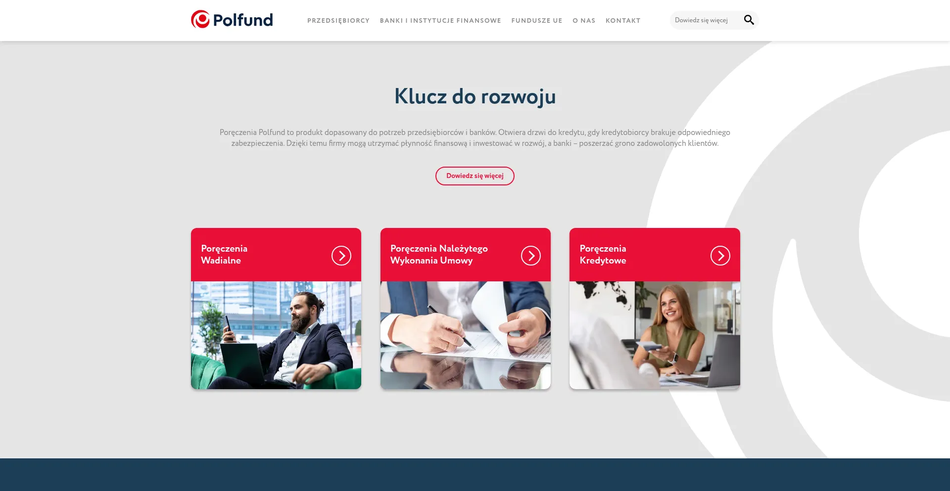 Website screenshot of Polfund.pl