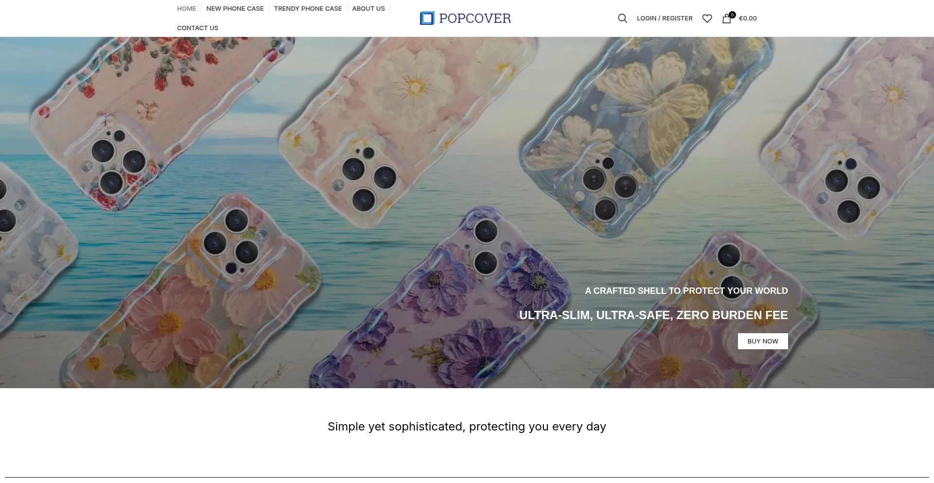 Website screenshot of Popcover.store