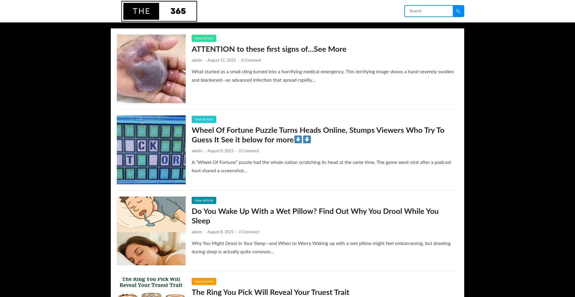 Website screenshot of Popularnews365.com