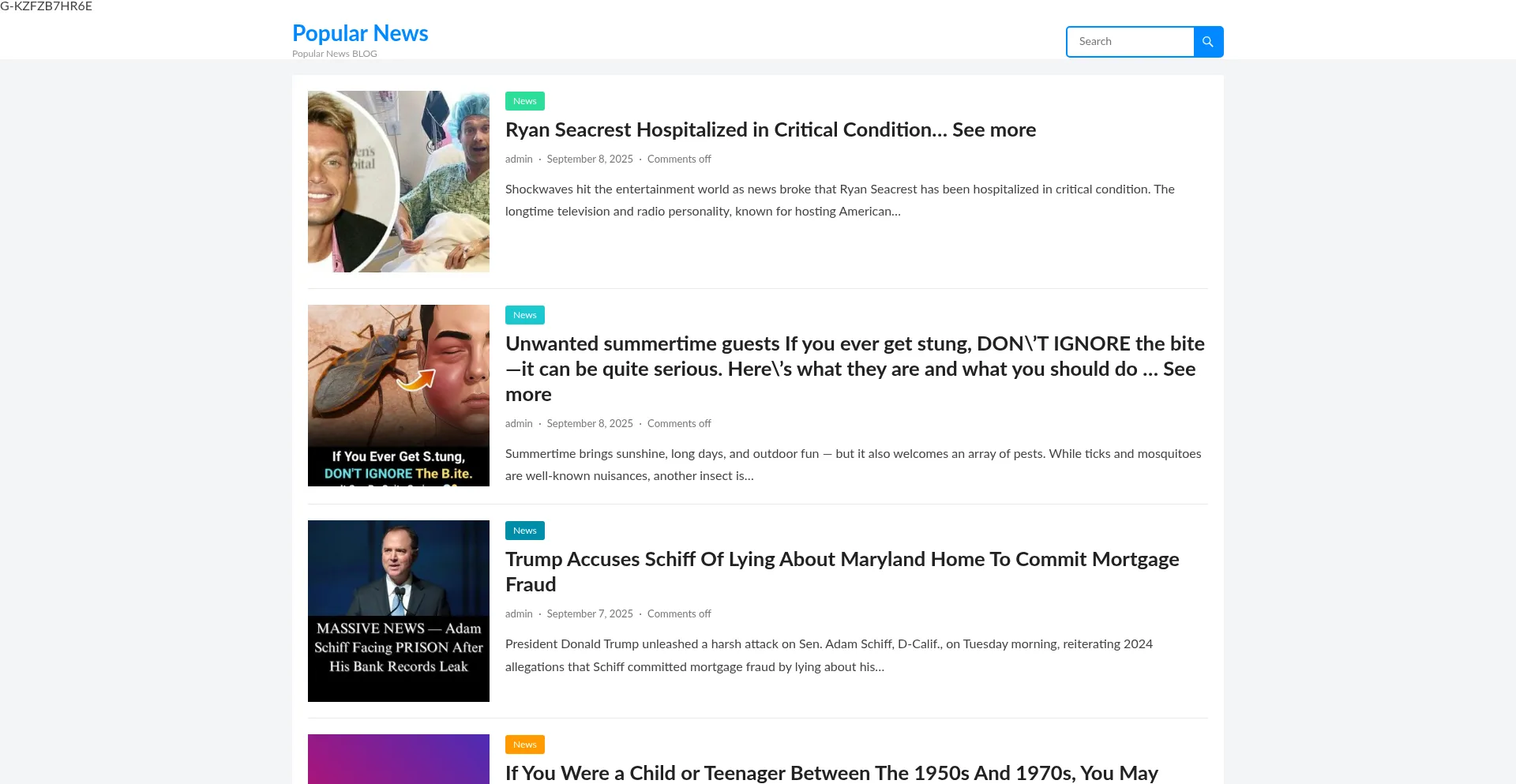 Website screenshot of Popularnews71.net