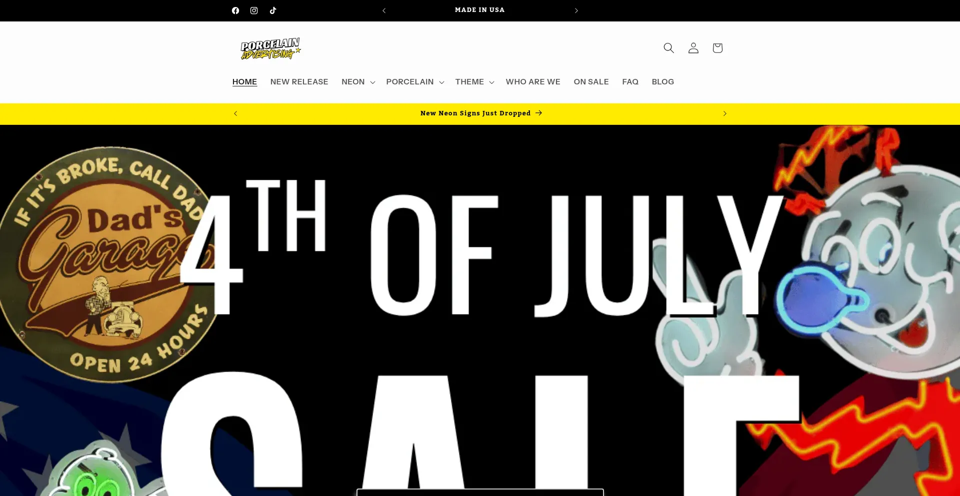 Website screenshot of Porcelainadvertising.com