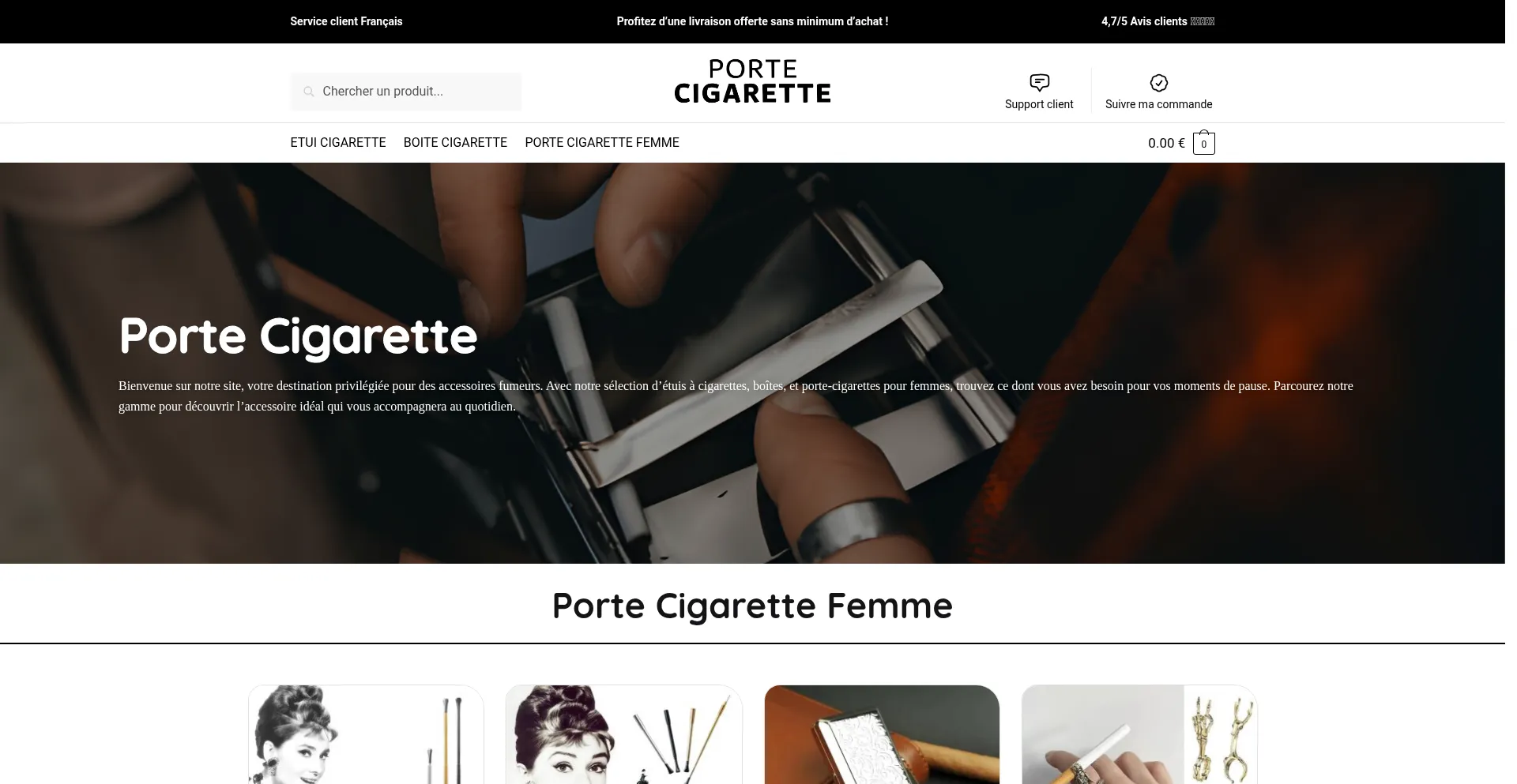 Porte-cigarette.com Screenshot