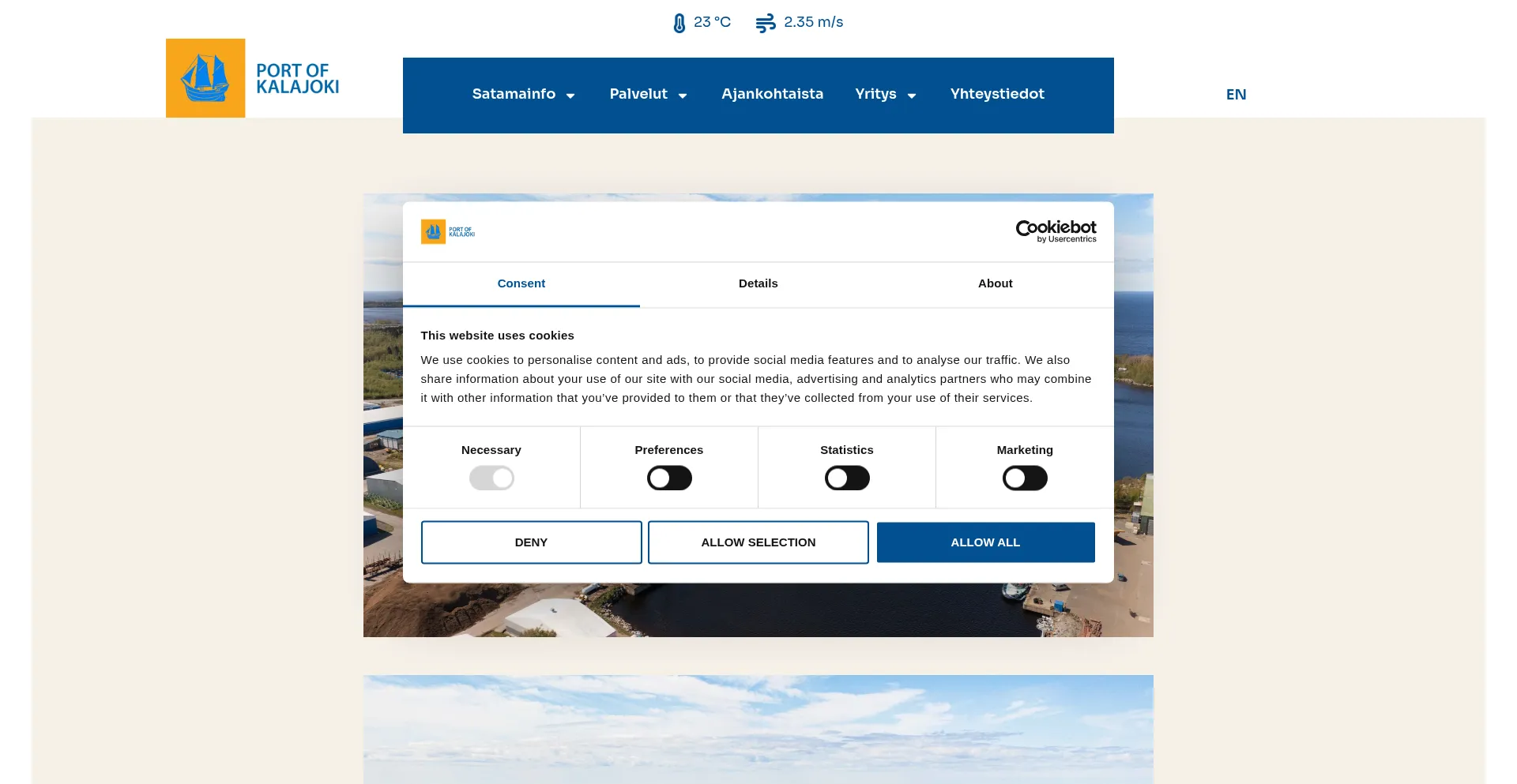 Website screenshot of Portofkalajoki.fi