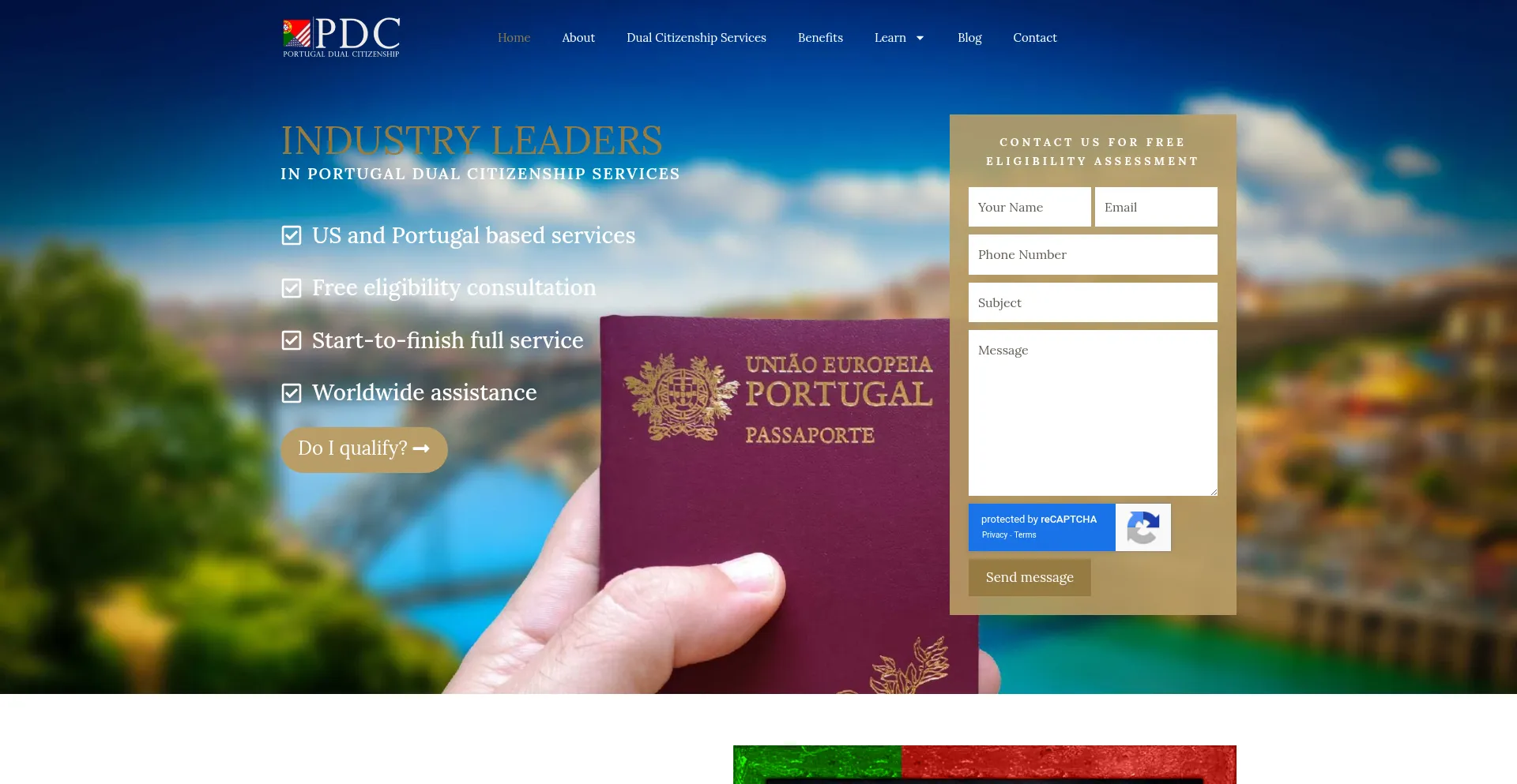 Website screenshot of Portugalcitizenship.org