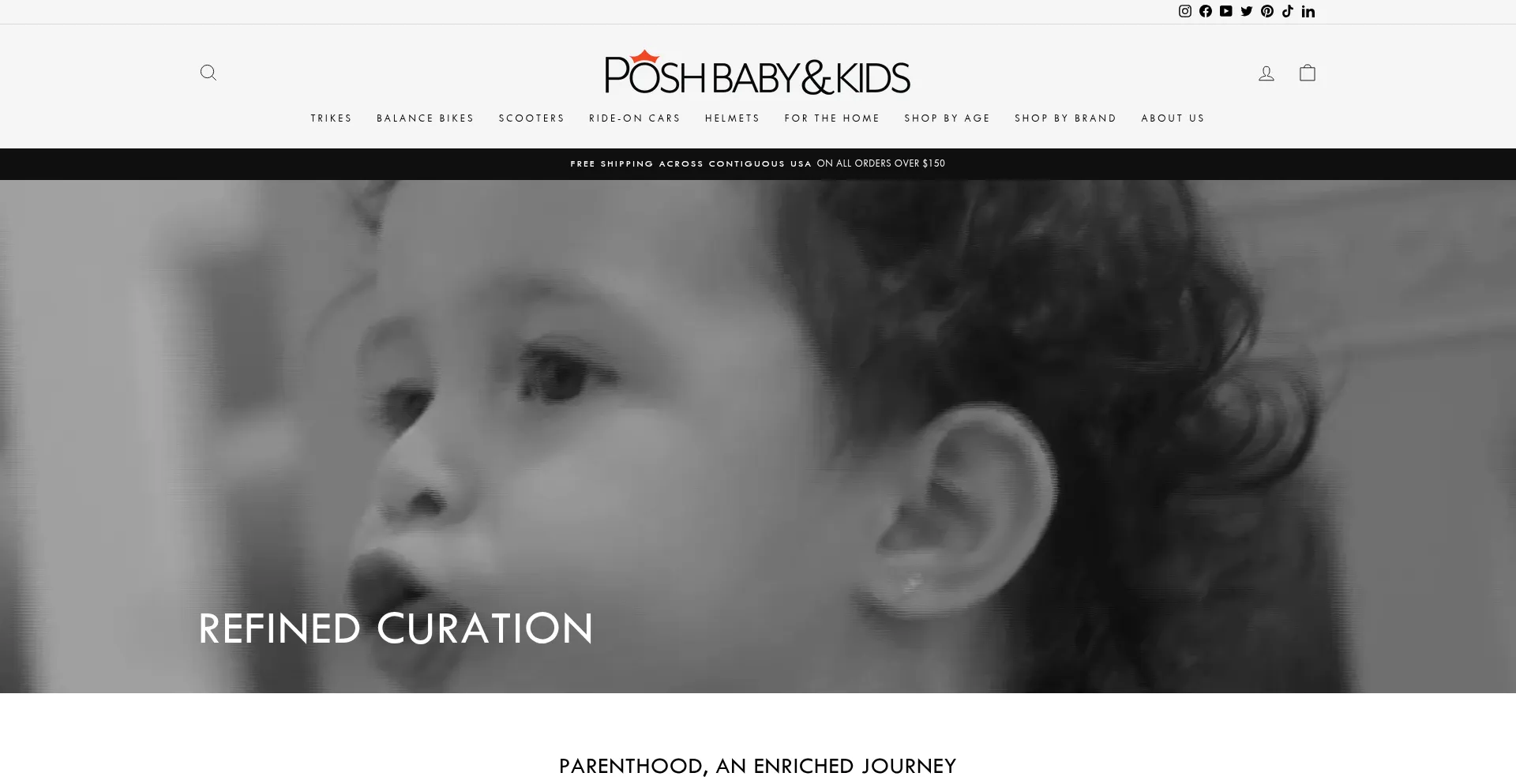 Website screenshot of Poshbabyandkids.com