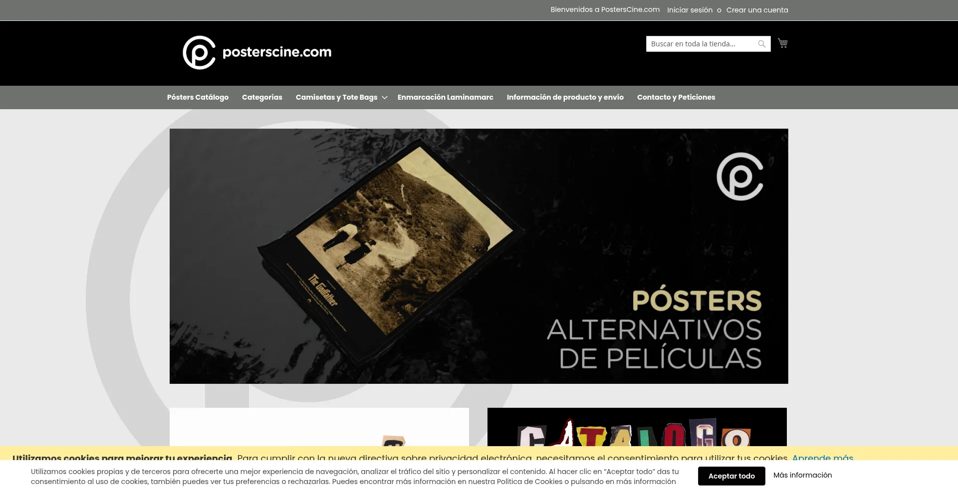 Website screenshot of Posterscine.com