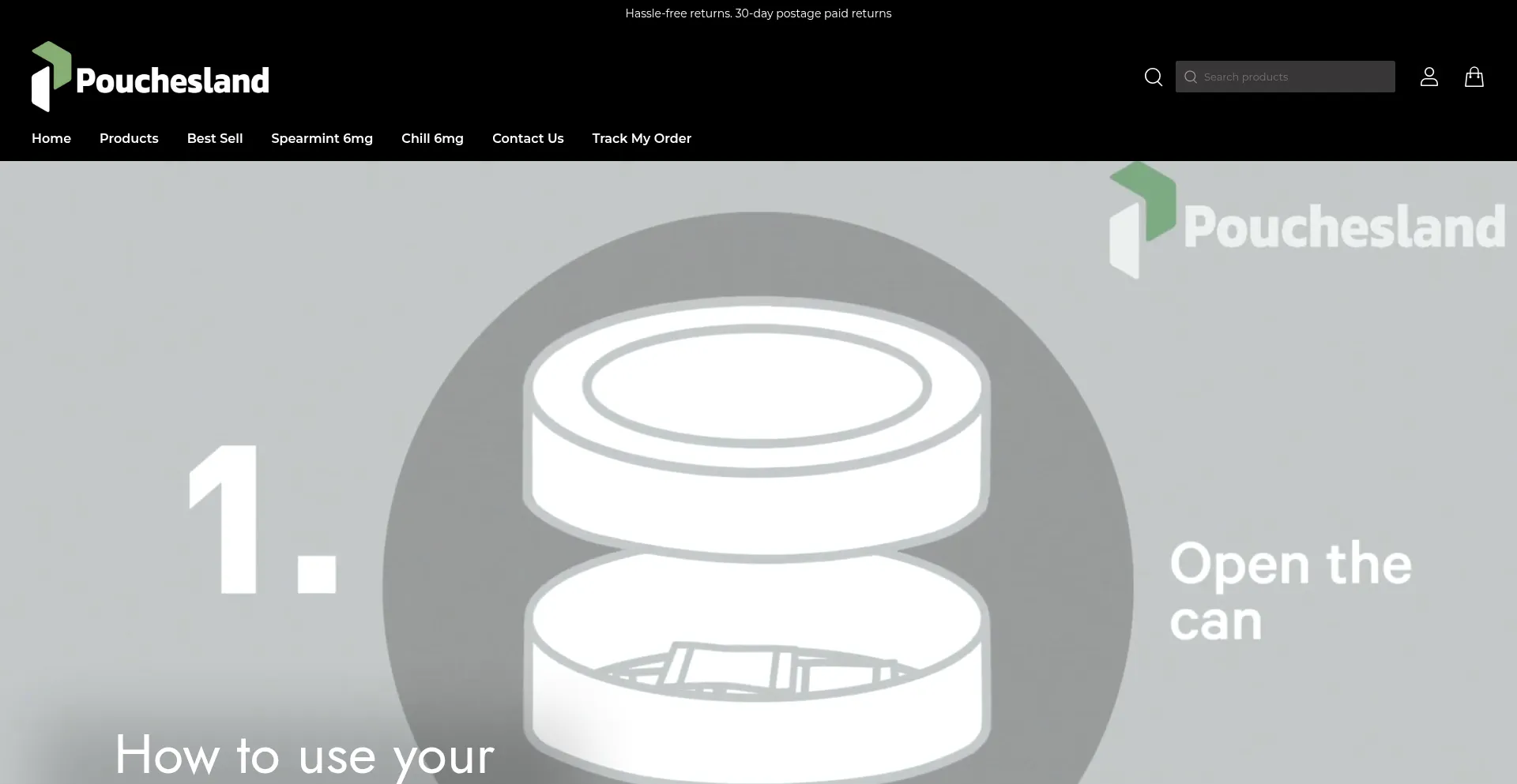 Website screenshot of Pouchesland.com