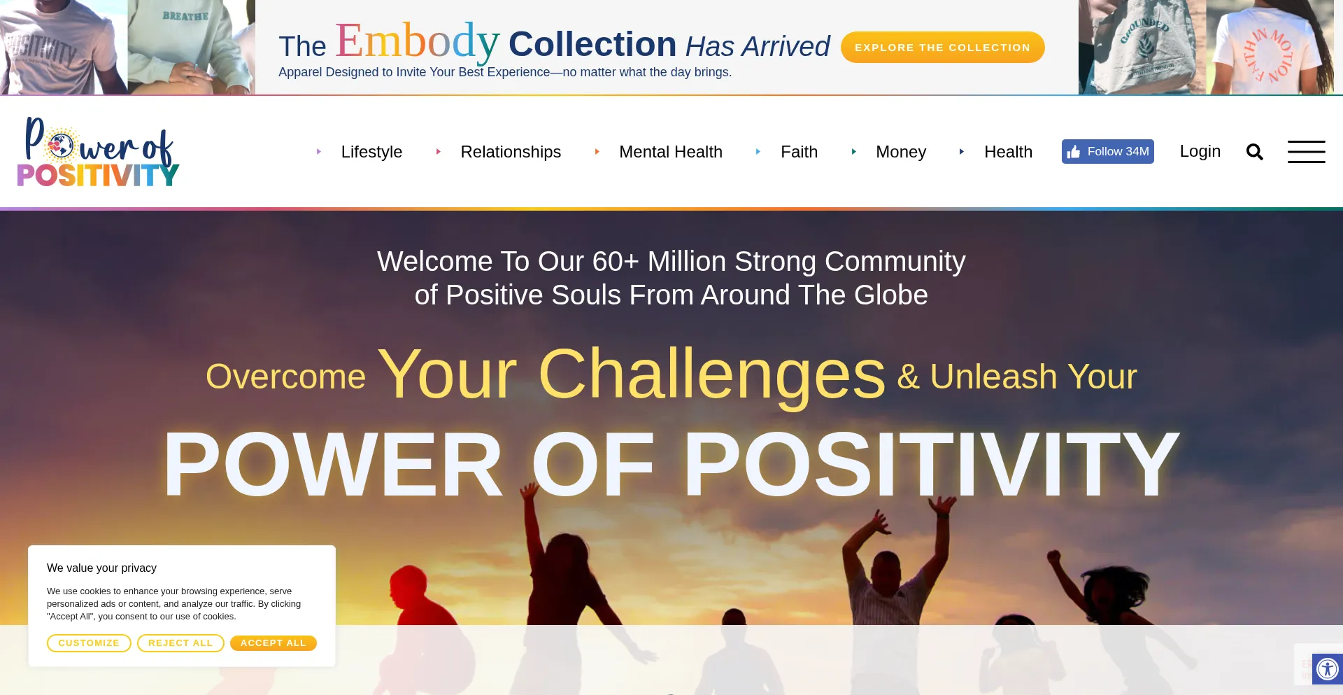 Website screenshot of Powerofpositivityllc.org