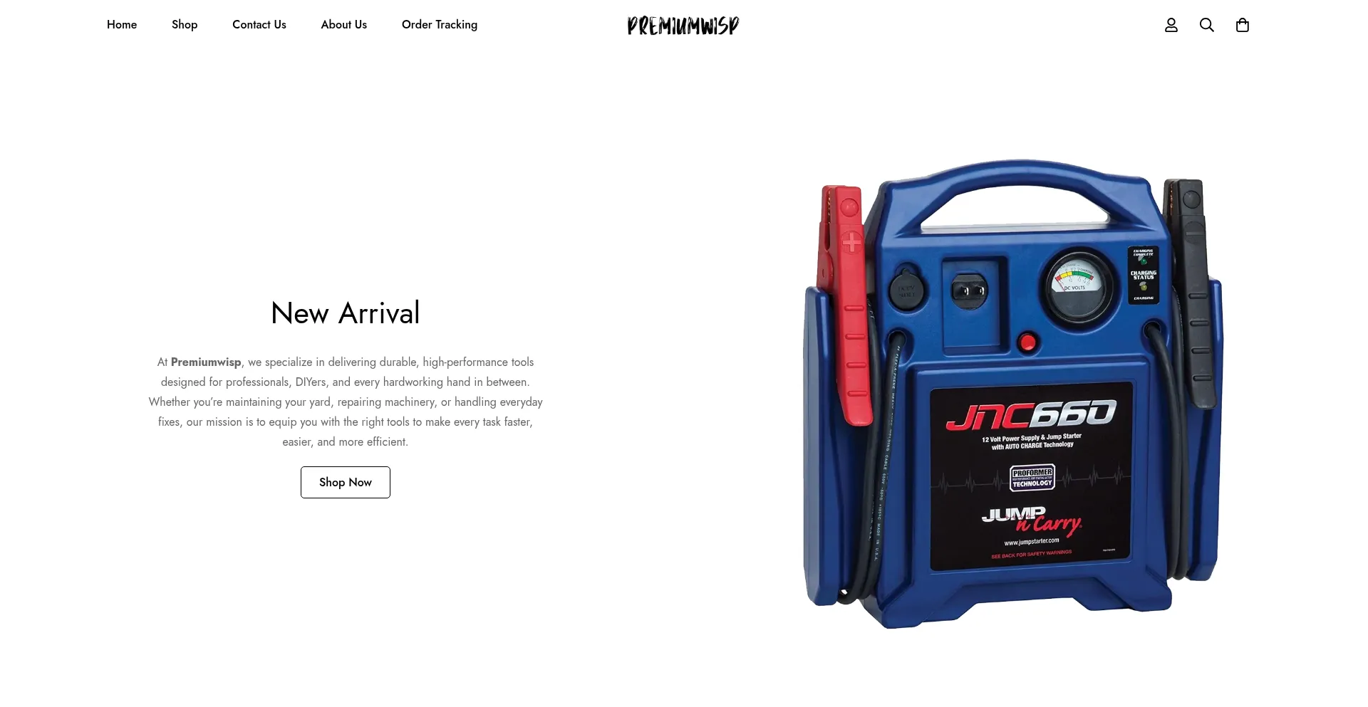 Website screenshot of Premiumwisp.com