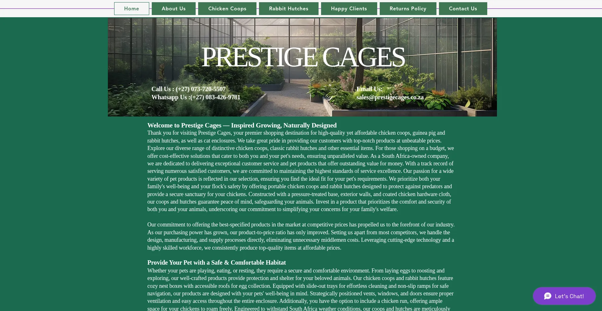 Prestigecages.co.za