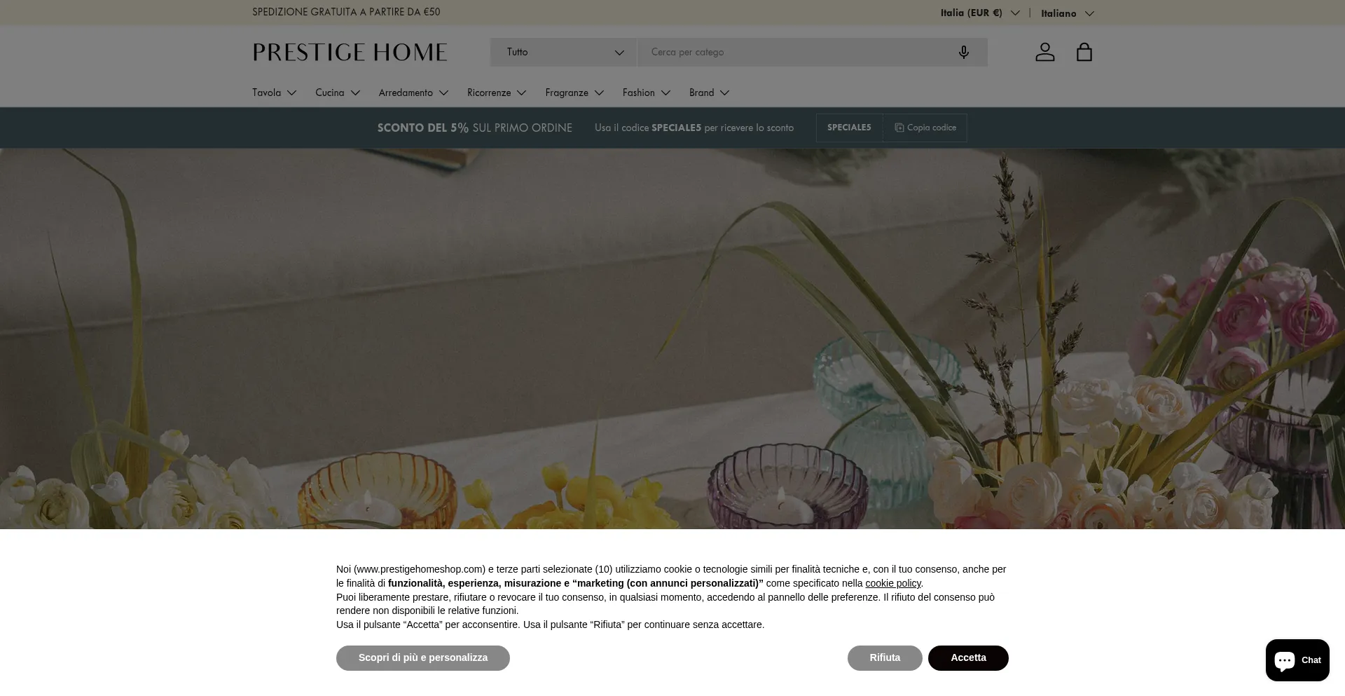 Website screenshot of Prestigehomeshop.com