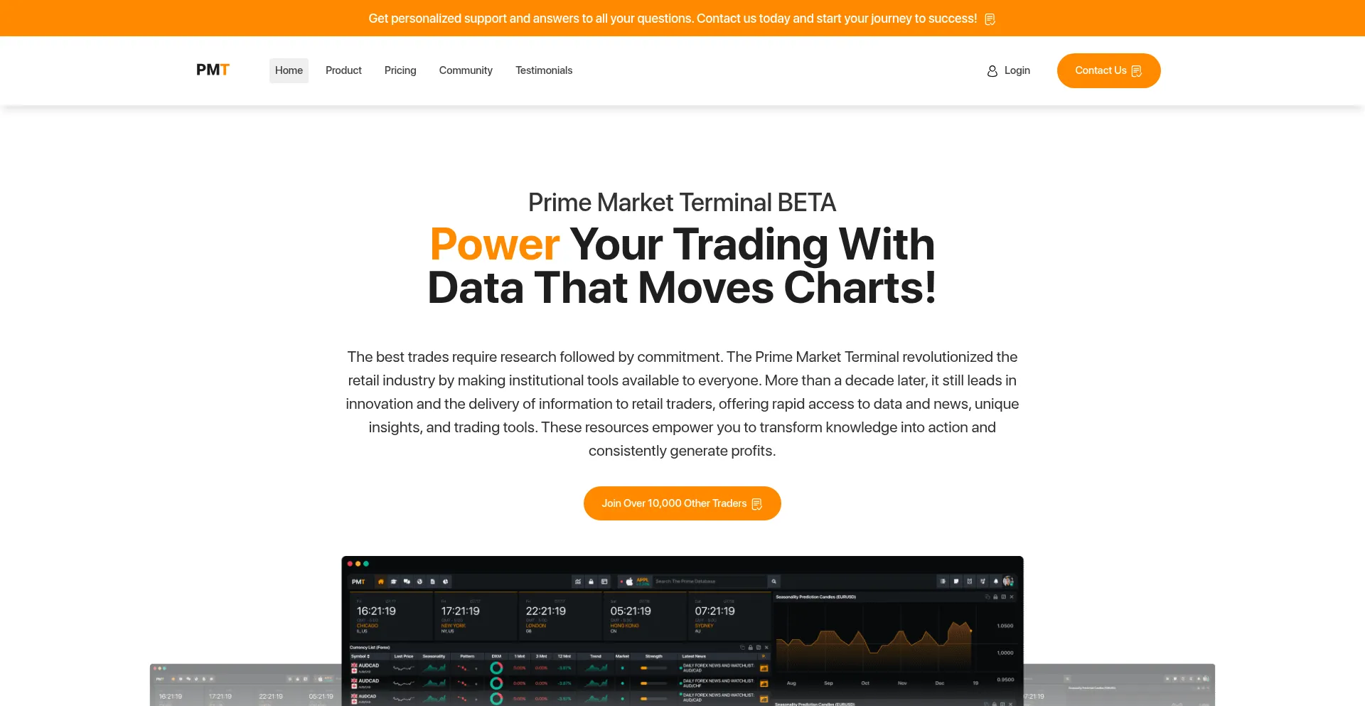 Website screenshot of Primemarket-terminal.com