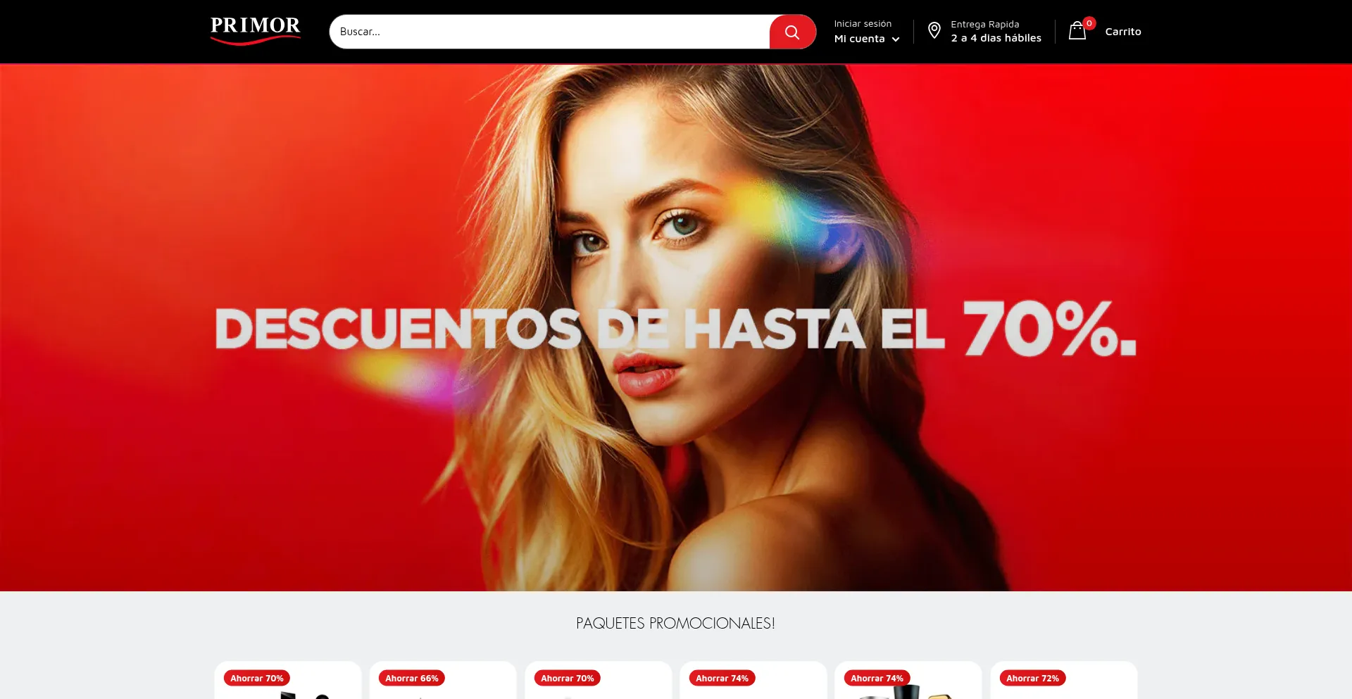 Website screenshot of Primorperfumesonline.com