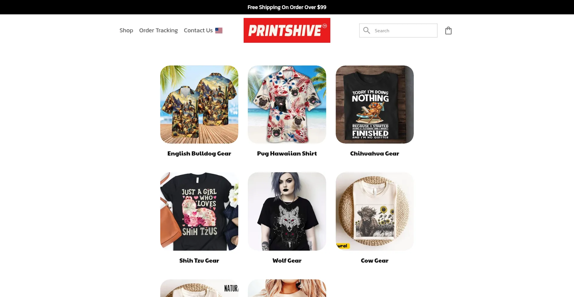 Website screenshot of Printshive.com