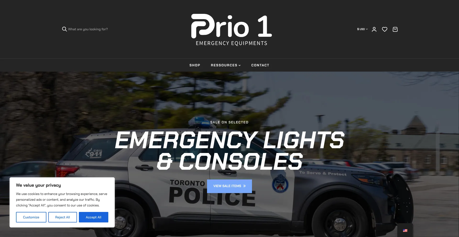 Website screenshot of Prio1emergency.com