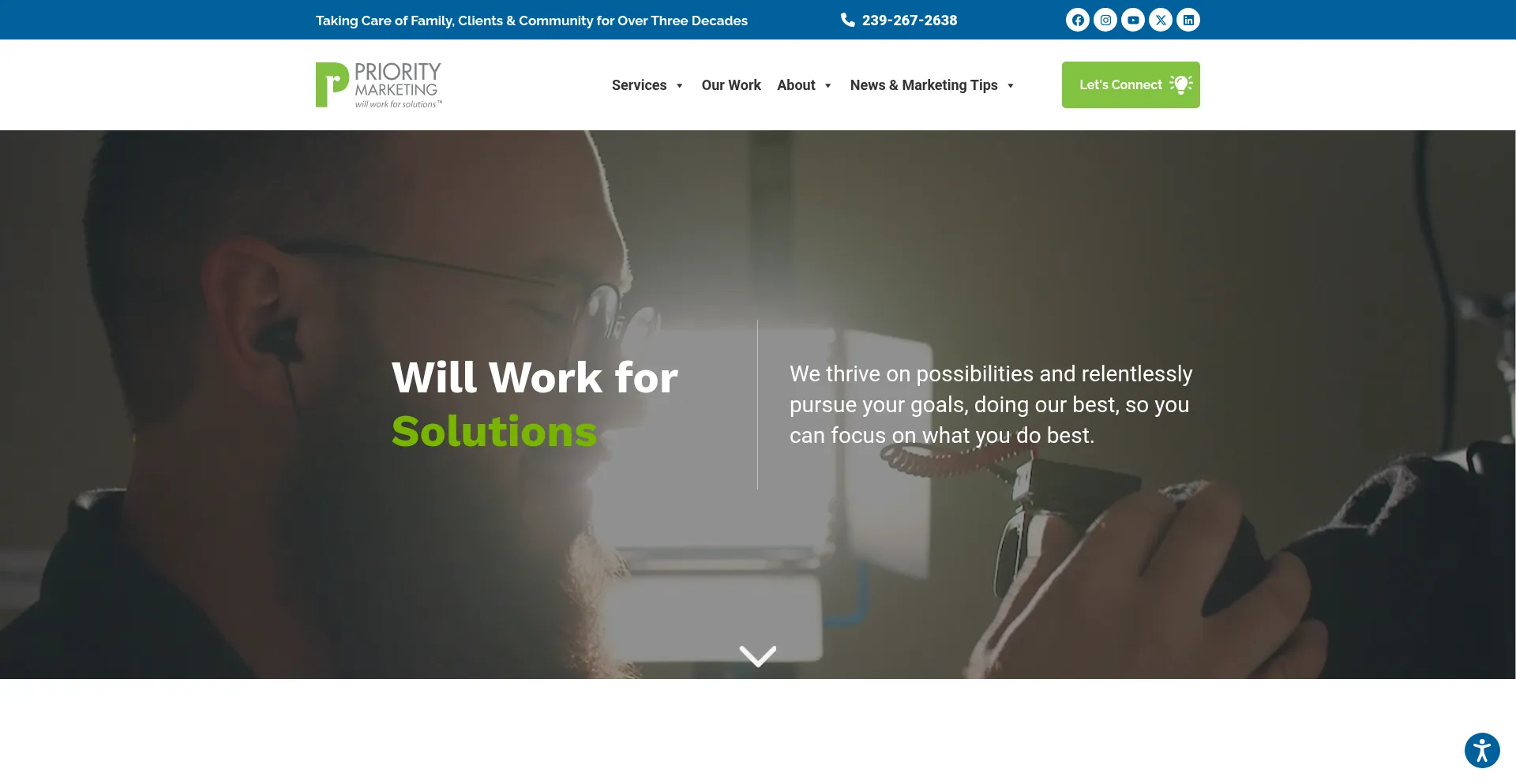 Website screenshot of Prioritymarketing.com