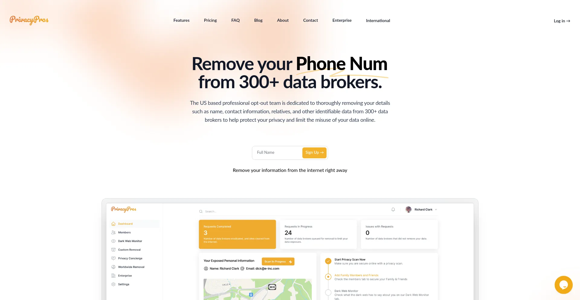 Website screenshot of Privacyduck.com