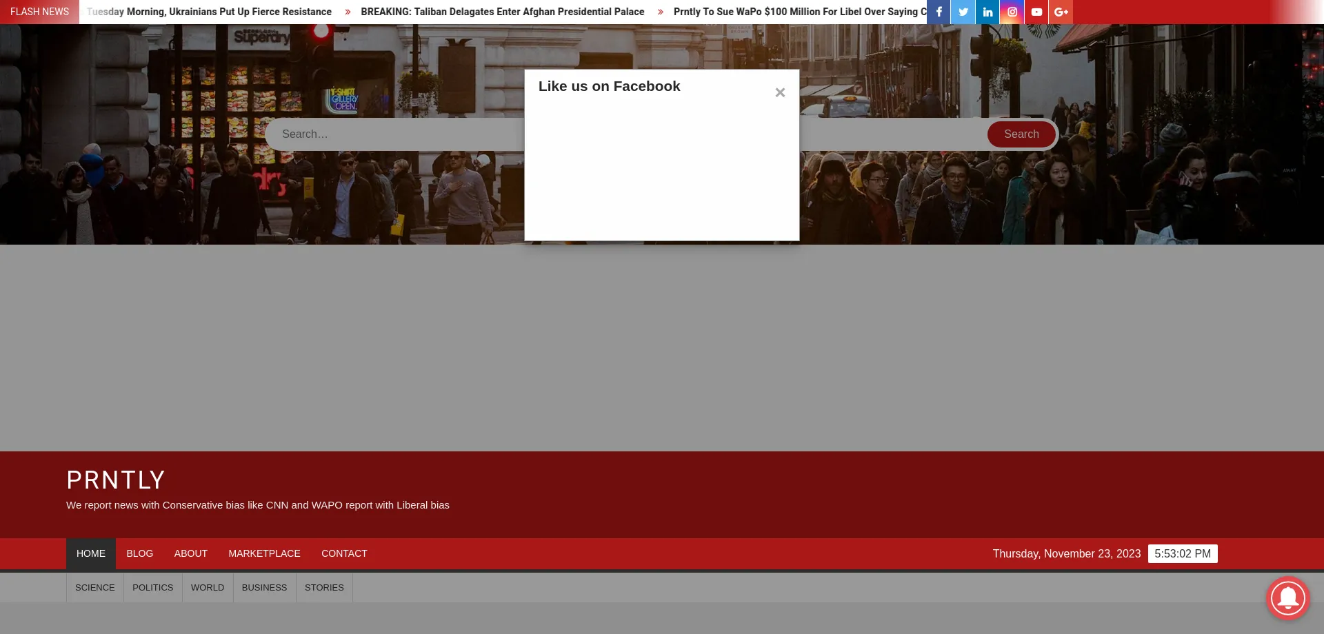 Website screenshot of Prntly.com