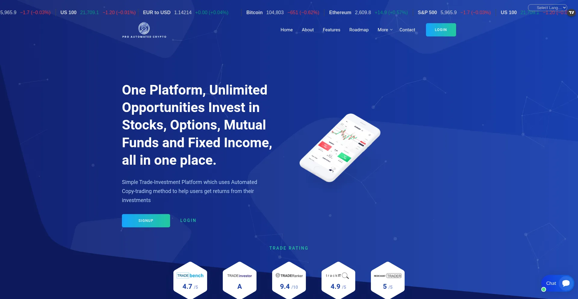Website screenshot of Pro-cryptoautomated.com