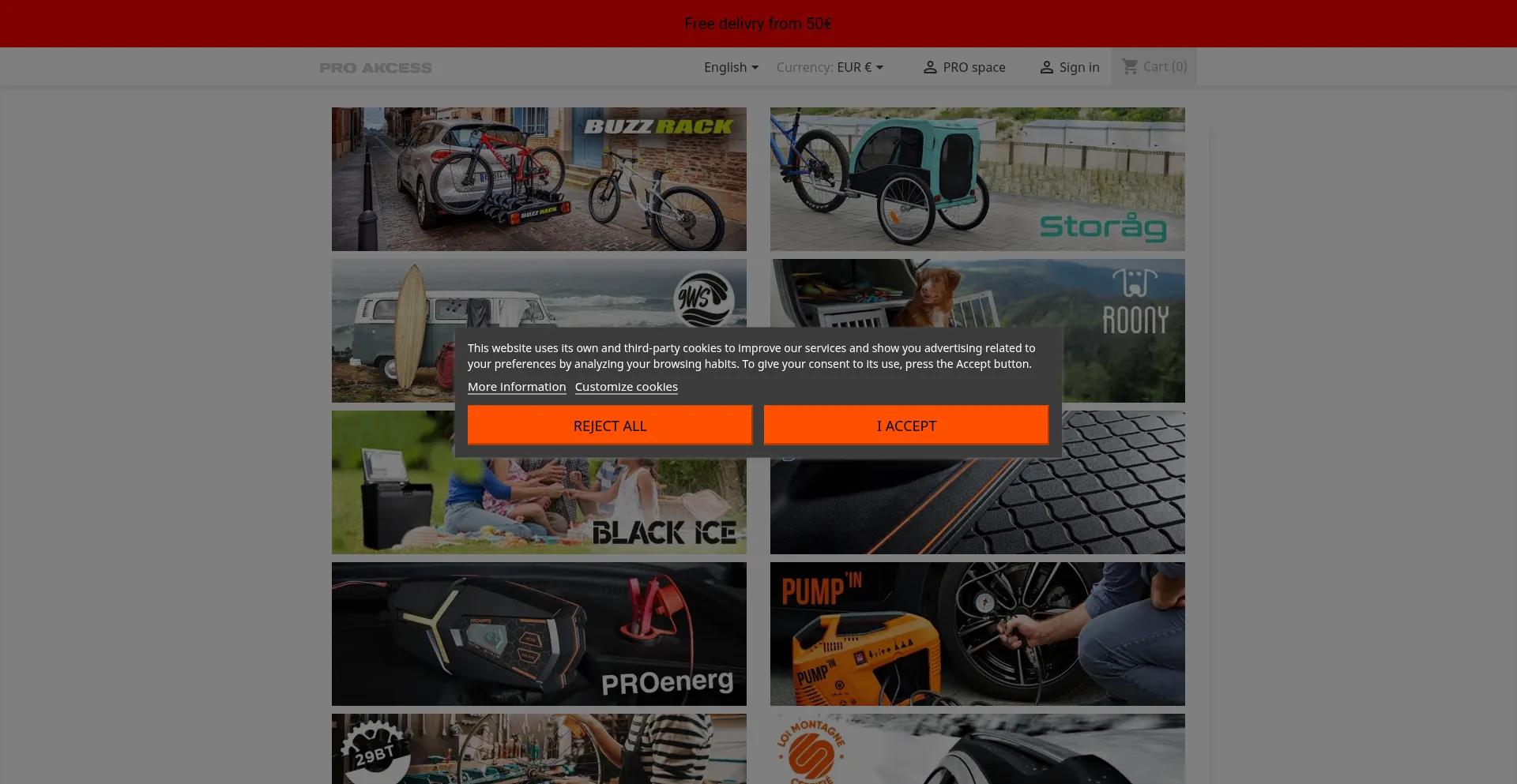 Website screenshot of Proakcess.com