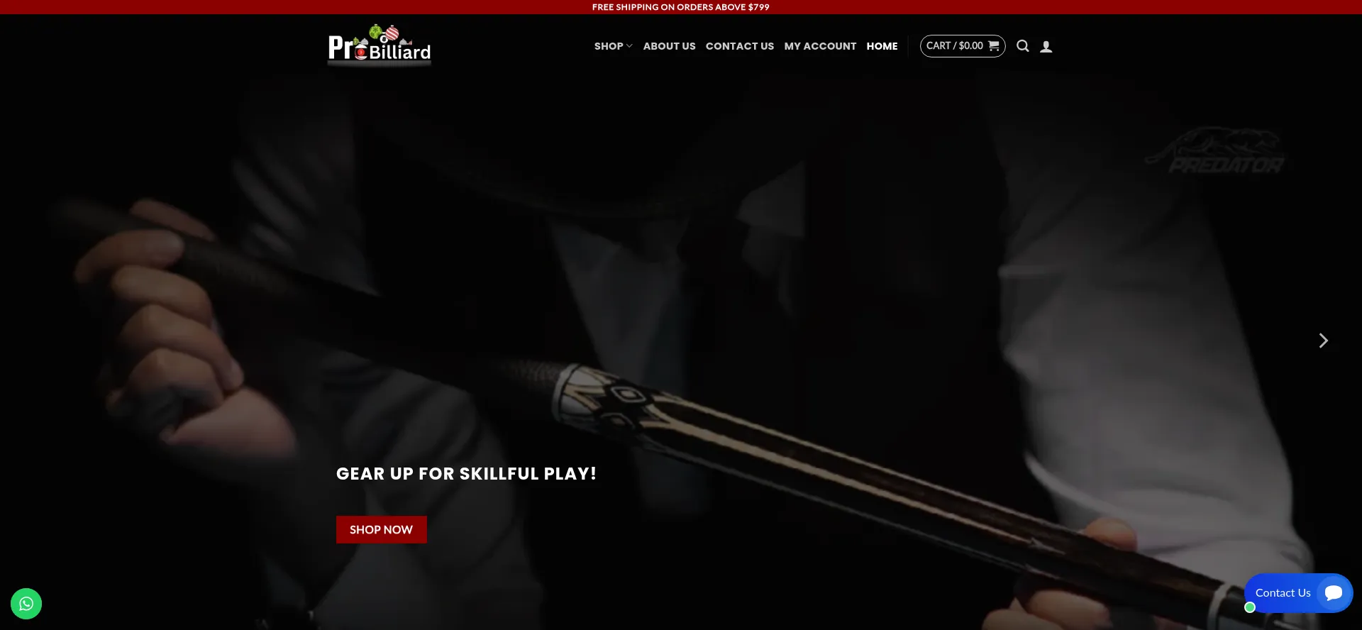 Website screenshot of Probilliardbay.com
