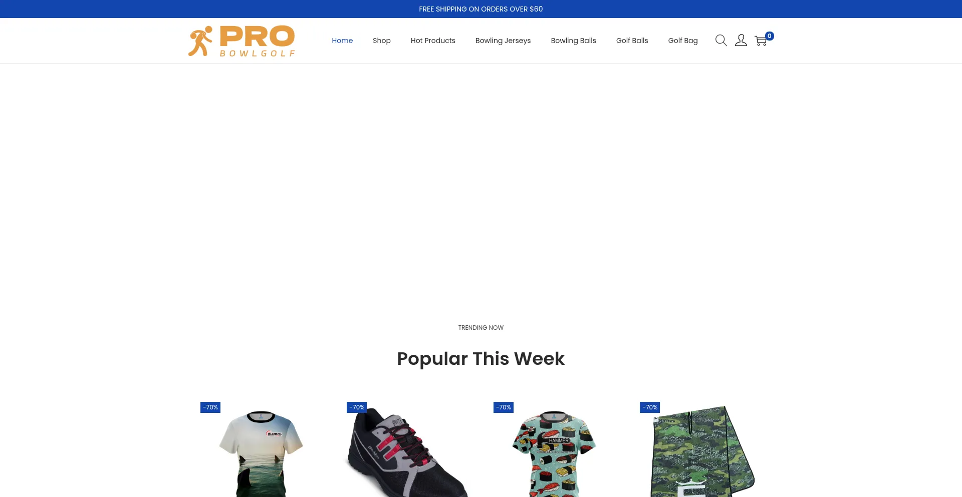 Website screenshot of Probowlgolf.com