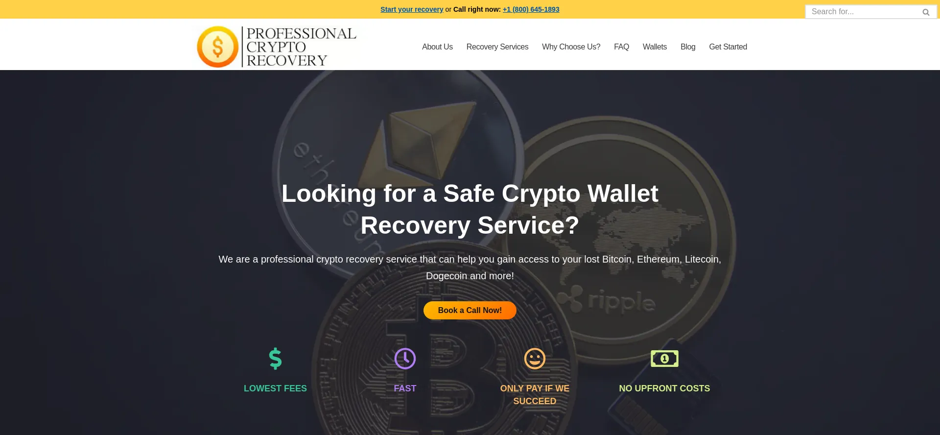 Professionalcryptorecovery.com Screenshot