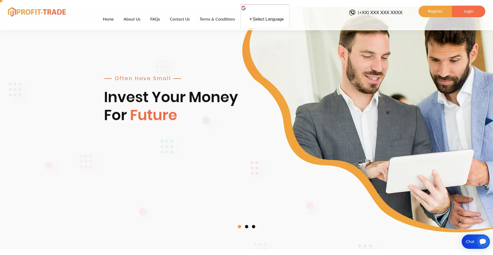Website screenshot of Profit-trades.net