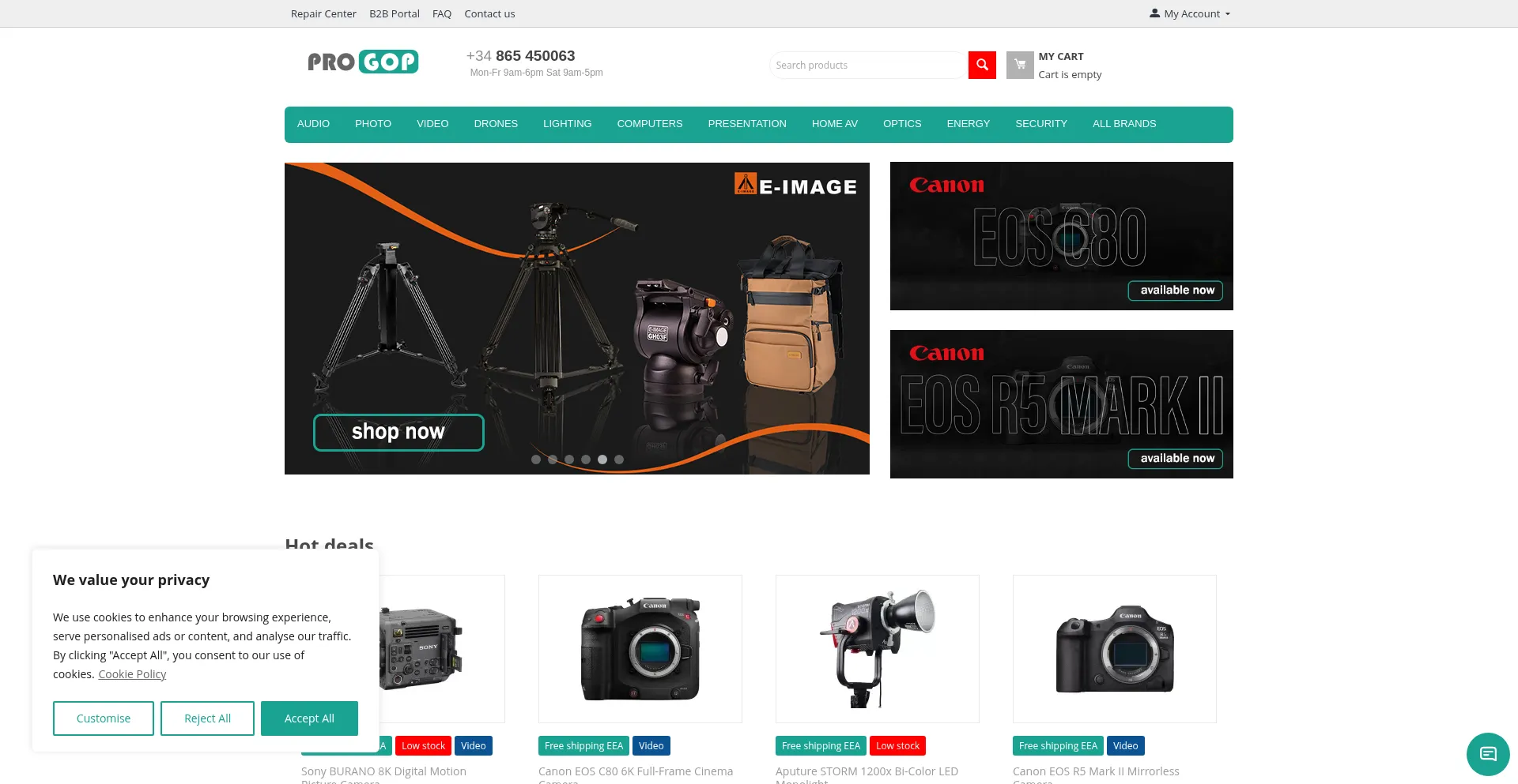 Website screenshot of Progop.com
