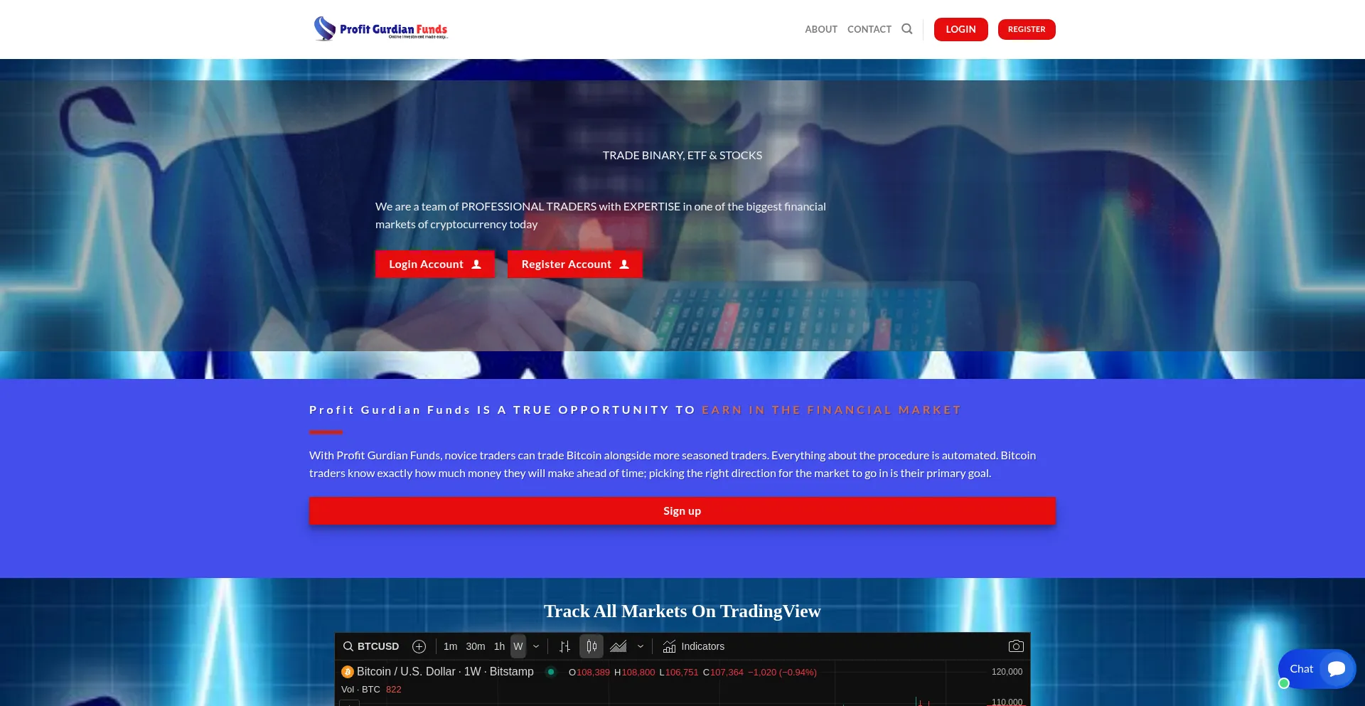 Website screenshot of Proguardianfnds.org