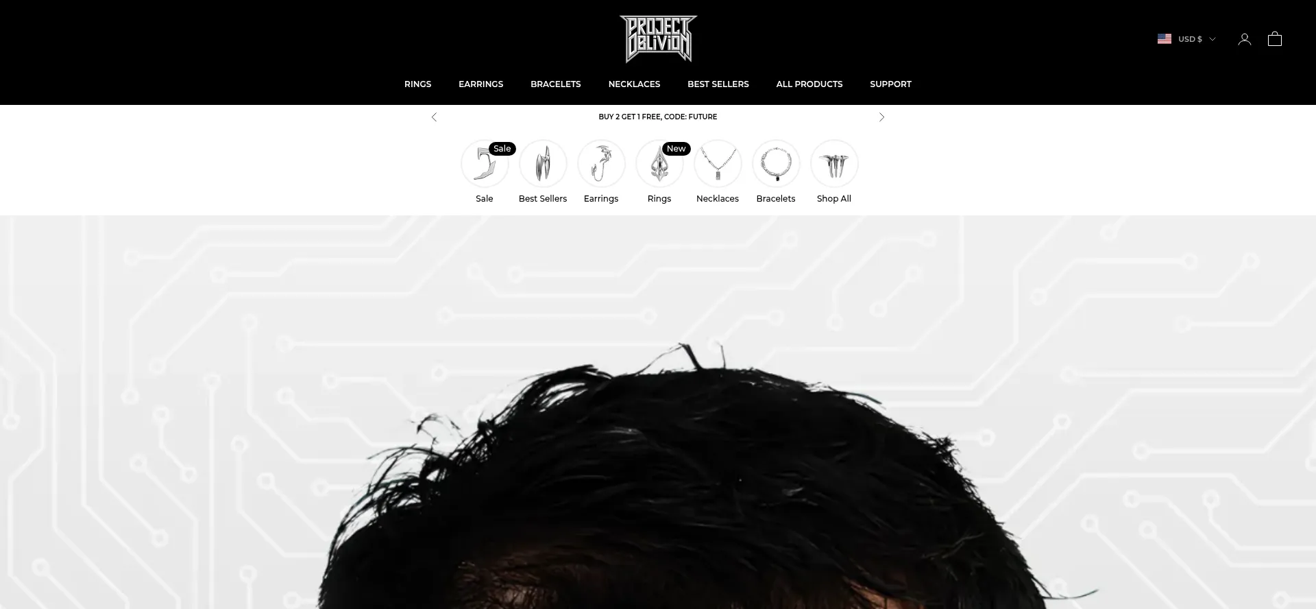 Website screenshot of Projectoblivion.com